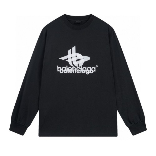 Products 22 Balenciaga 2025 SS Phantom Double Logo Print Long Sleeve T-Shirt