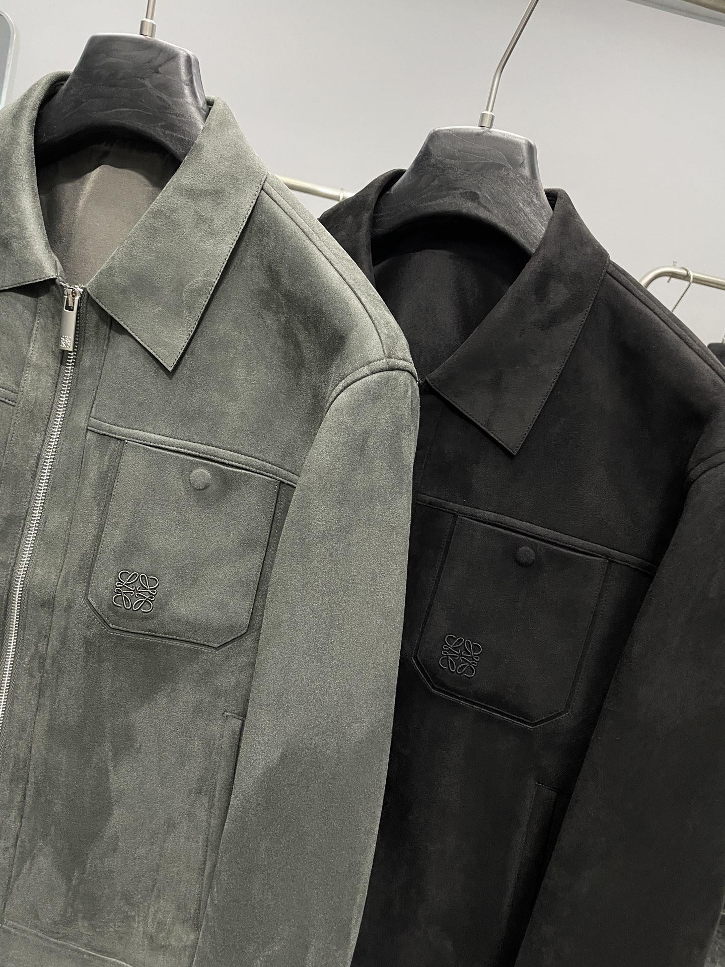 LOE25FW秋冬新款环保麂皮绒翻领夹克，男士时尚立体双口袋休闲夹克皮衣外套！贸易公司渠道稀出，同步官网