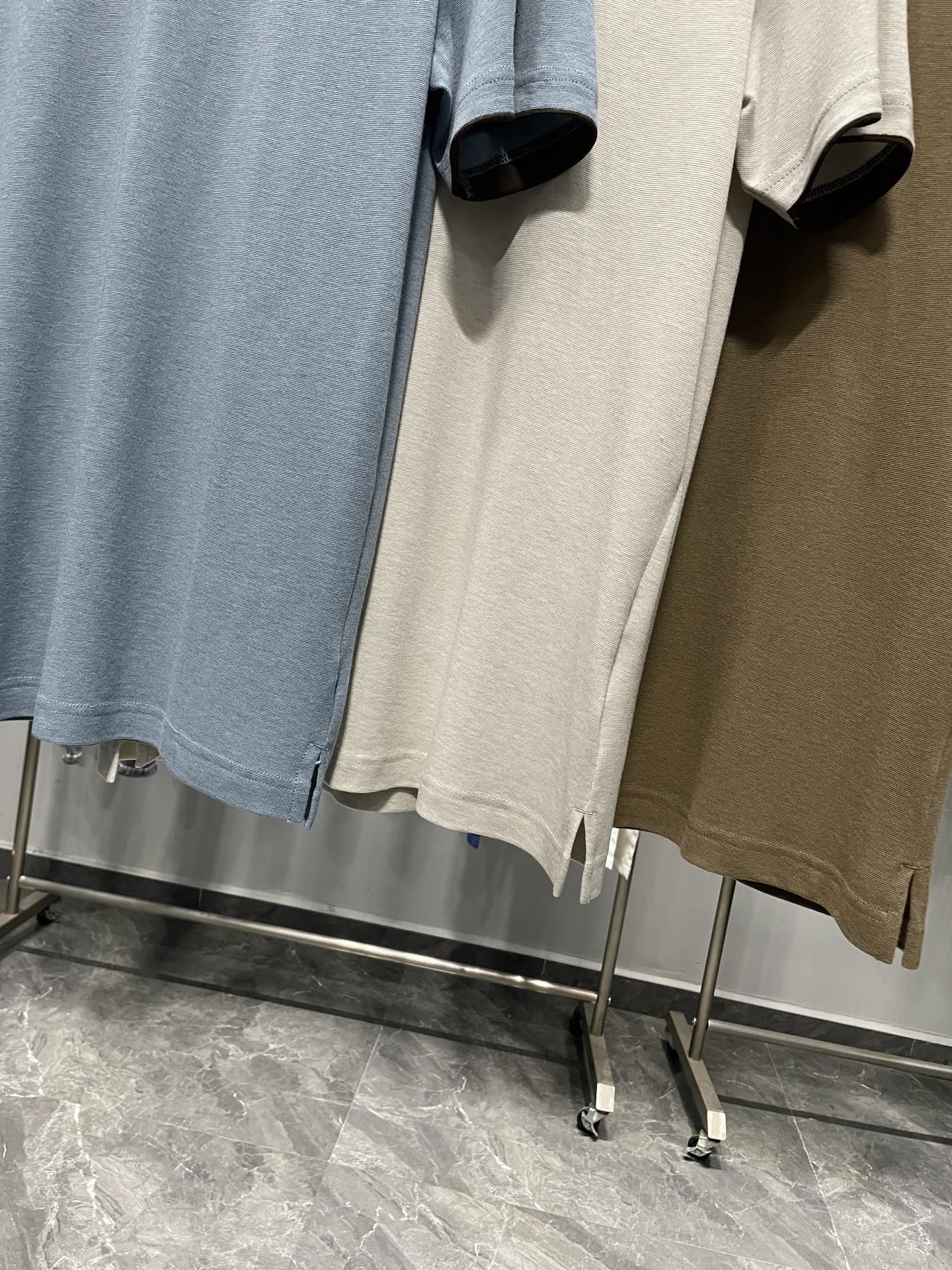 loro Piana76SS春夏新款羊毛天丝混纺针织圆领短袖T恤！意式轻奢的温润质感之选，以极简美学为内