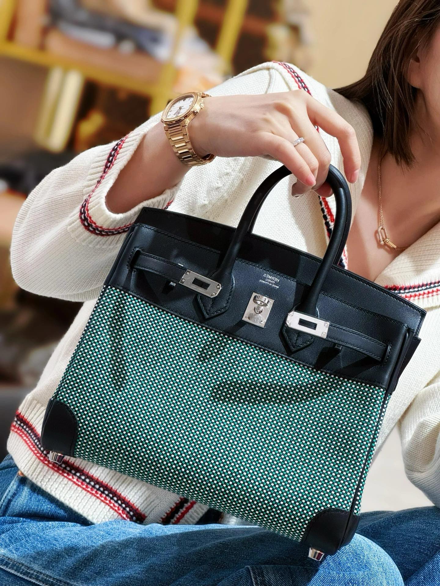 Hermès birkin 25cm waffle green ready stock