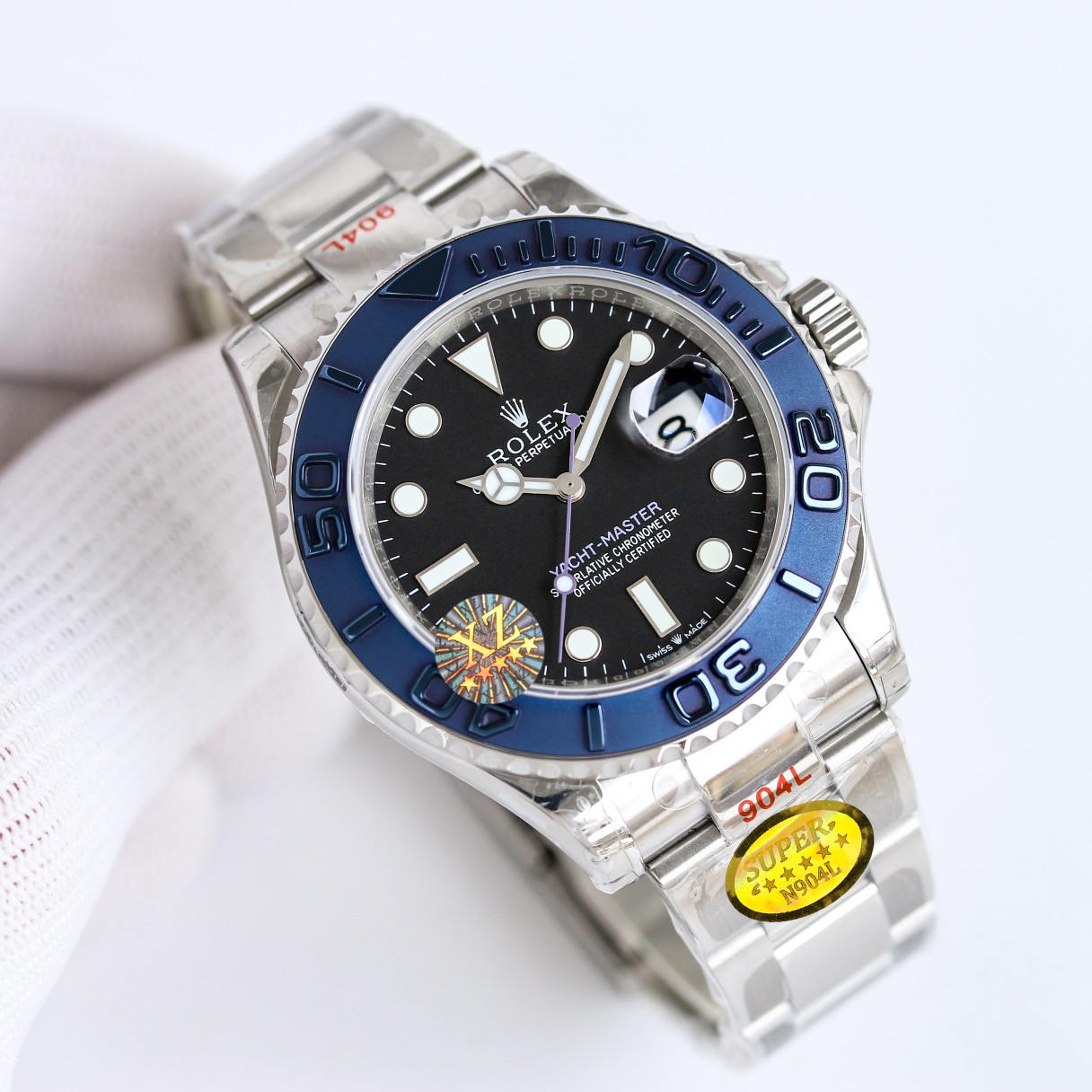 NO:726764,Produced by N factory 904, NOOB 904L Factory Rolex ROLEXPZ1 Yacht-Master 40mm 'Blueberry' is the exclusive first release of the Rolex Yacht-Master 40 series - ① The outer ring / second hand / dial YACHT-MASTER are all blueberry color; 904 stainless steel strap, each strap fits the lugs perfectly, giving the wrist the highest comfort; boutique, every extreme detail is developed with sincerity  For the best luxury gift recommendation, please look for N Factory 904 exclusive quality, rolex19860909N厂904 出品  NOOB 904L Factory 劳力士 ROLEXPZ1 游艇名仕型 40mm “蓝莓”独家首发劳力士游艇名仕型40系列-①外圈 /秒针/表盘YACHT-MASTER均为蓝莓色；;904精钢表带,每条表带与表耳完美契合,给予手腕最高舒适度；精品,每一个极致的细节都是匠心开发的诚意 送礼最佳奢华推荐请认准N厂904独家品质,,rolex,Watch