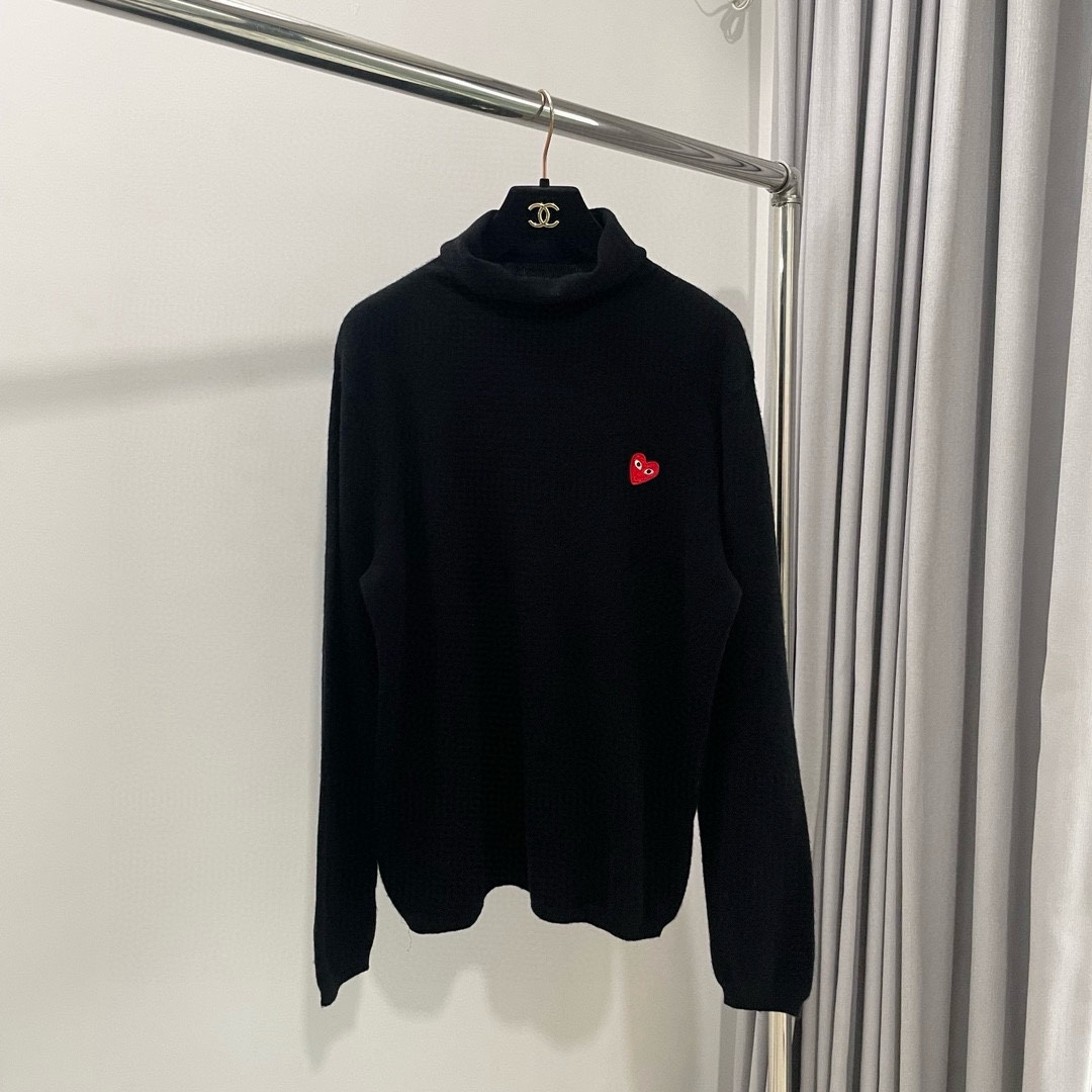 川久秋冬羊毛羊绒堆堆领针织衫打底毛衣保暖女宽松显瘦颜色：白色、灰色、红色、黑色码数：S ～𠃊