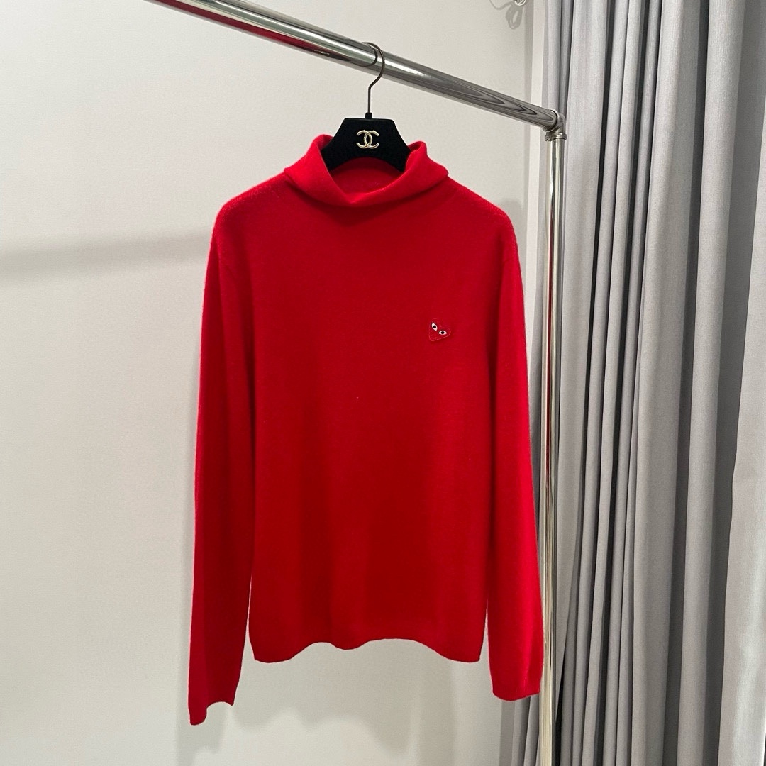 川久秋冬羊毛羊绒堆堆领针织衫打底毛衣保暖女宽松显瘦颜色：白色、灰色、红色、黑色码数：S ～𠃊