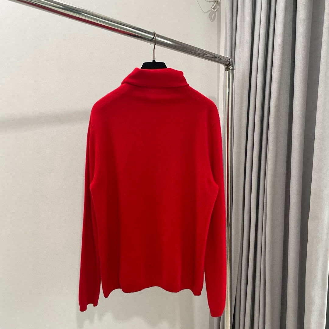 川久秋冬羊毛羊绒堆堆领针织衫打底毛衣保暖女宽松显瘦颜色：白色、灰色、红色、黑色码数：S ～𠃊