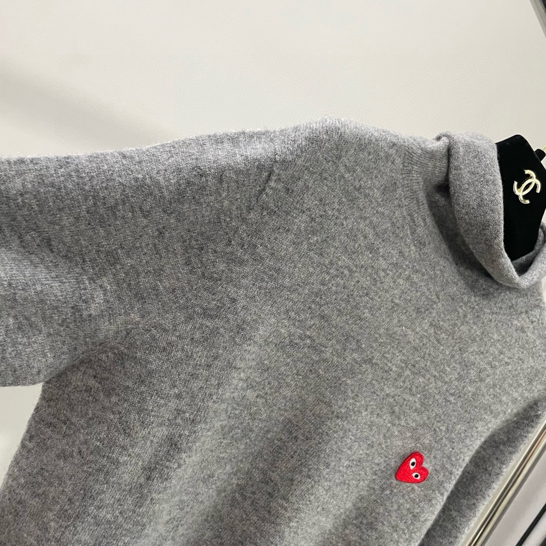 川久秋冬羊毛羊绒堆堆领针织衫打底毛衣保暖女宽松显瘦颜色：白色、灰色、红色、黑色码数：S ～𠃊