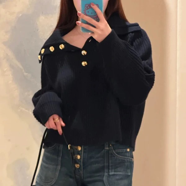 赛琳女装经典海军蓝罗纹羊毛颜色：白色、驼色、宝蓝码数：S ～𠃊