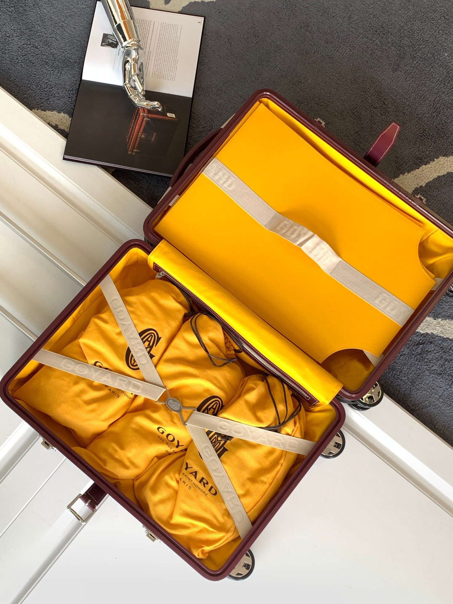 Goyard Rolling Trunk Burgundy Standard travel