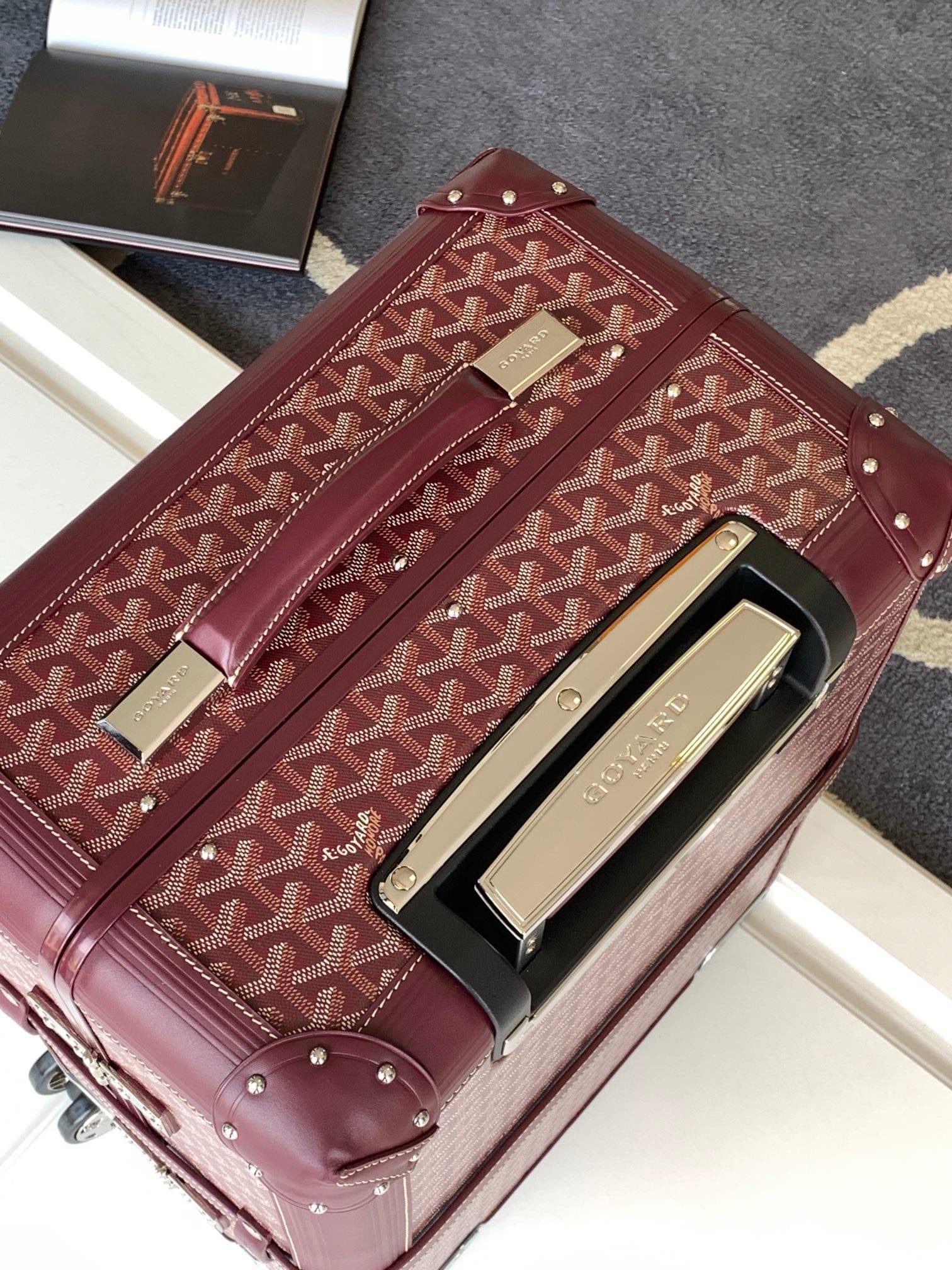 Goyard Rolling Trunk Burgundy Standard travel