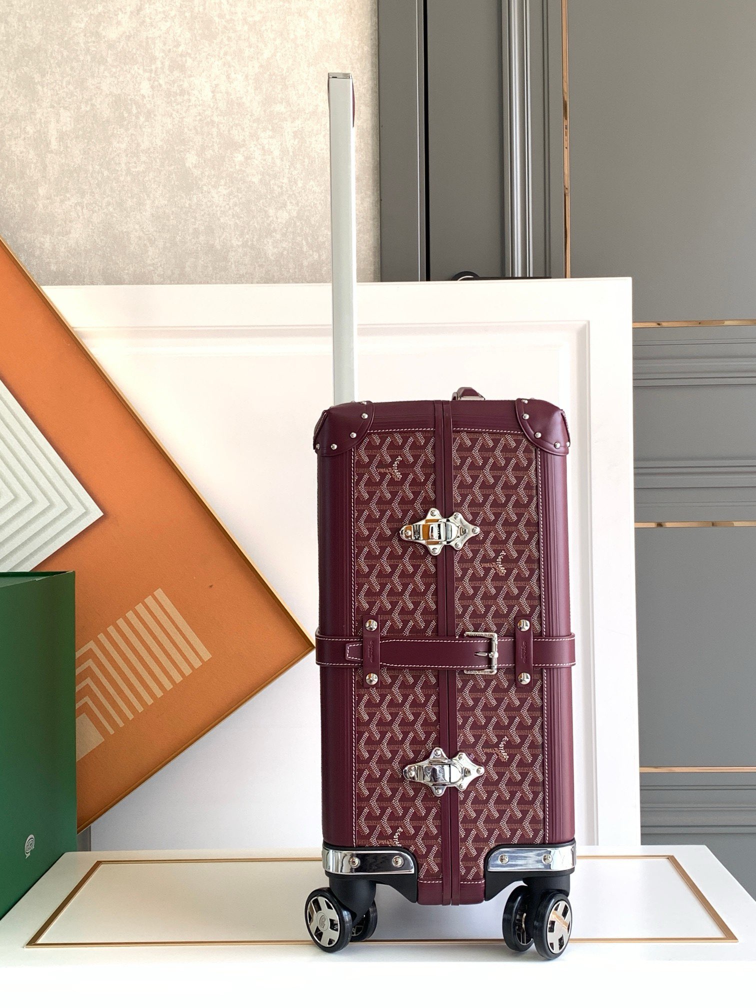 Goyard suitcase Burgundy travel Burgundy Goyardine