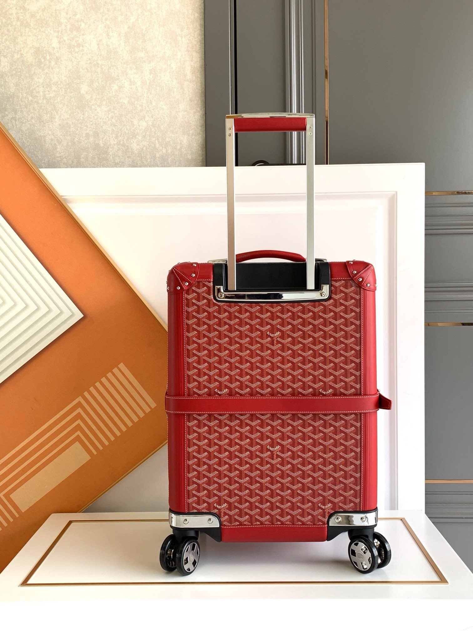 Goyard suitcase Red travel Red Goyardine