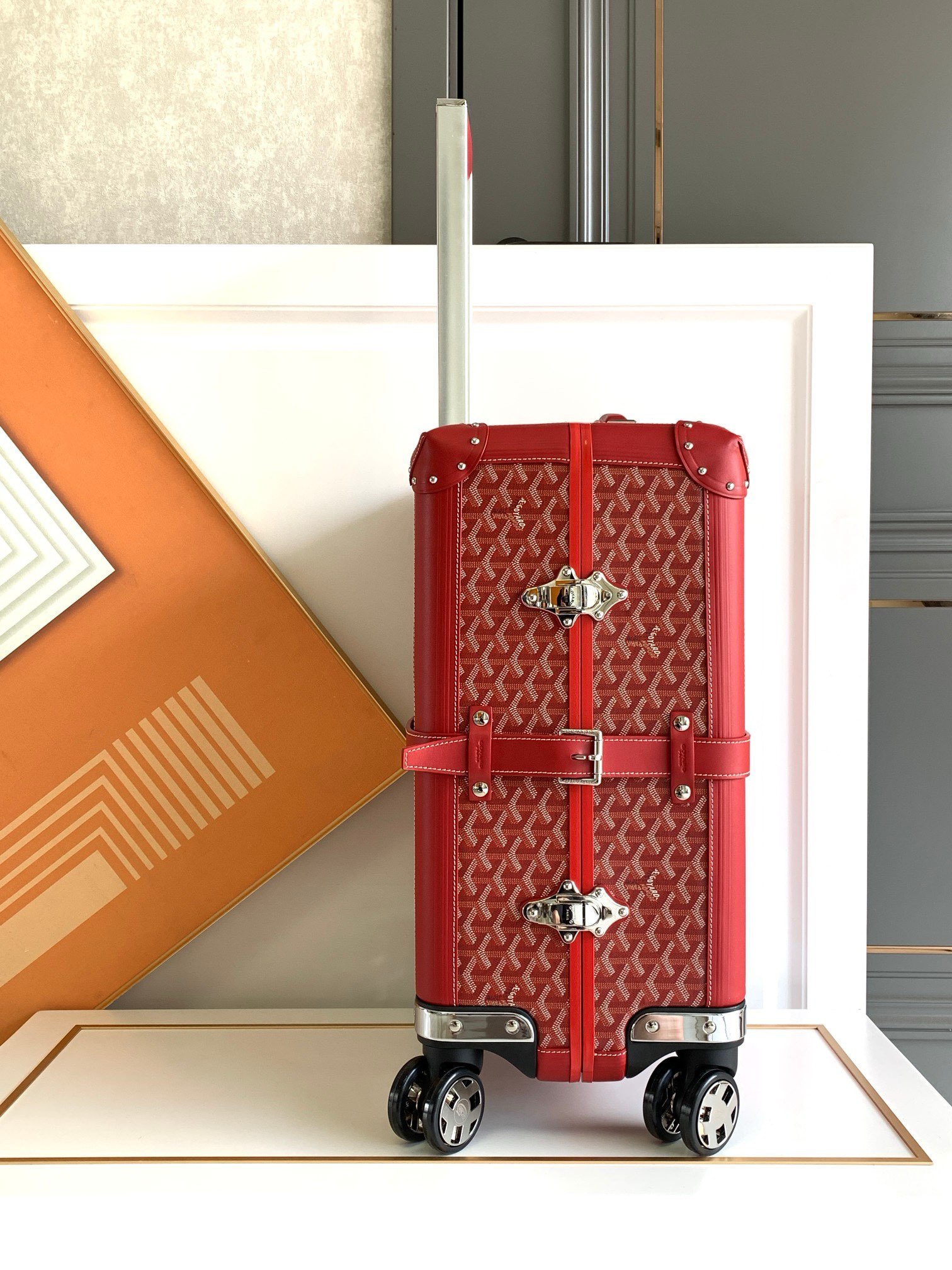 Goyard suitcase Red travel Red Goyardine
