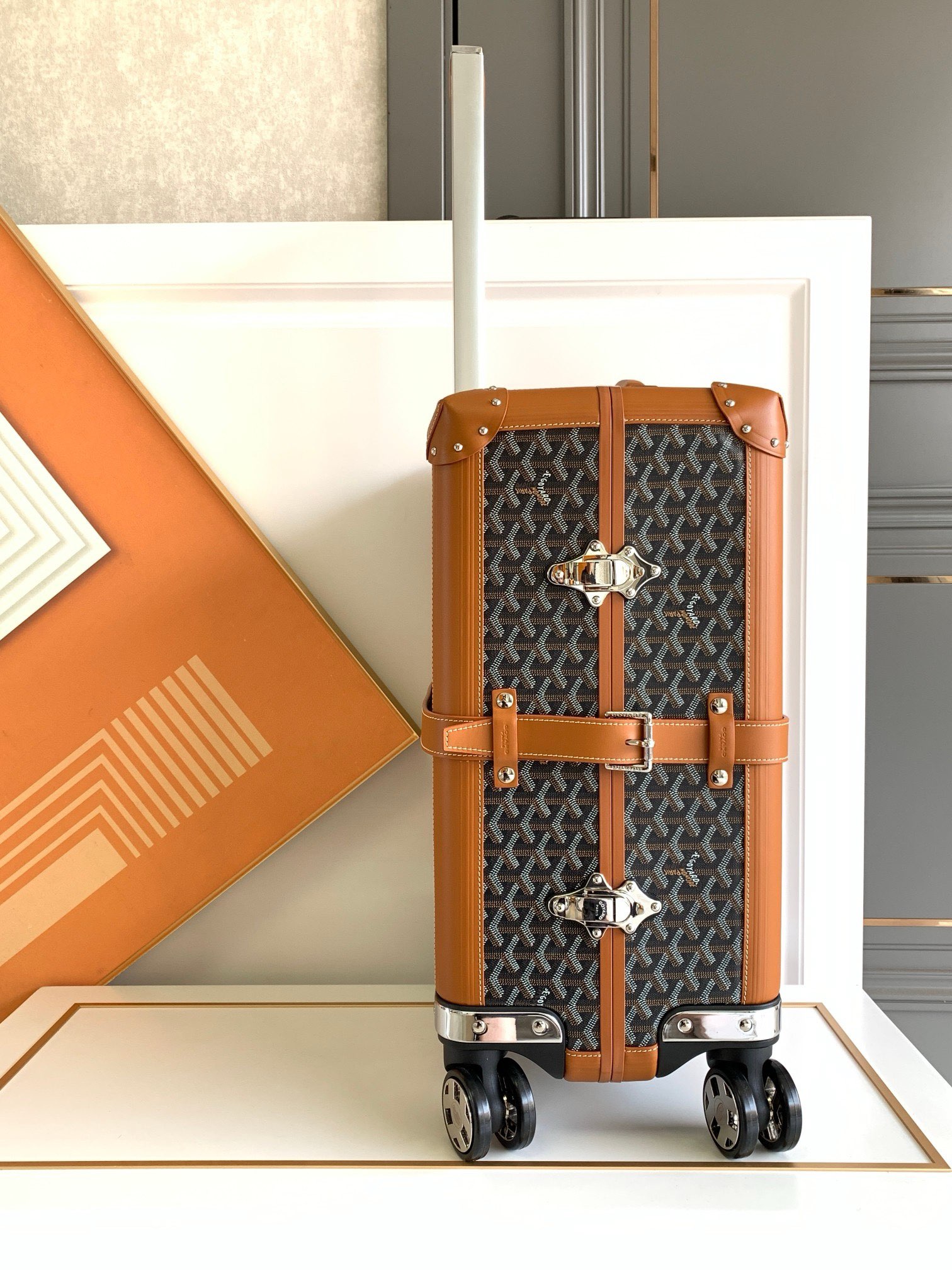 Goyard suitcase Black Tan travel Black Tan Goyardine