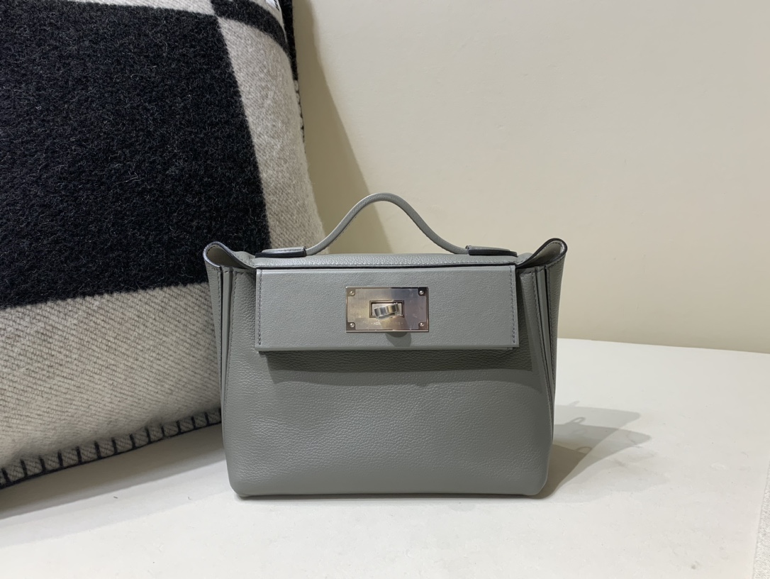 Hermes Kelly Borsette Borse Crossbody & Borse a Tracolla Grigio Hardware argento Mini