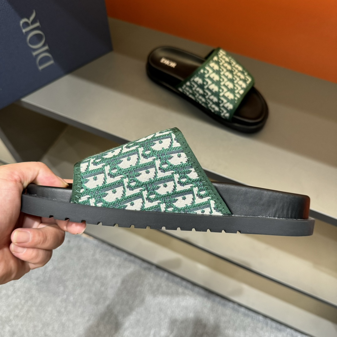 [DIOR] P: Talla: 38-45 Chanclas de verano para hombre de alta gama Dior, con empeine electrobordado 