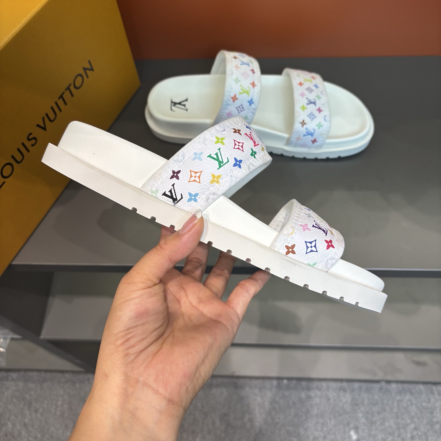 Louis Vuitton Men's Multicolor Monogram Slides Summer Beach Sandals 6 i1745719594226 4322 0 4