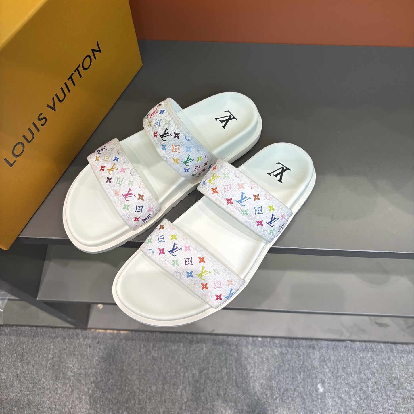 Louis Vuitton Men's Multicolor Monogram Slides Summer Beach Sandals 3 i1745719596650 6349 0 1