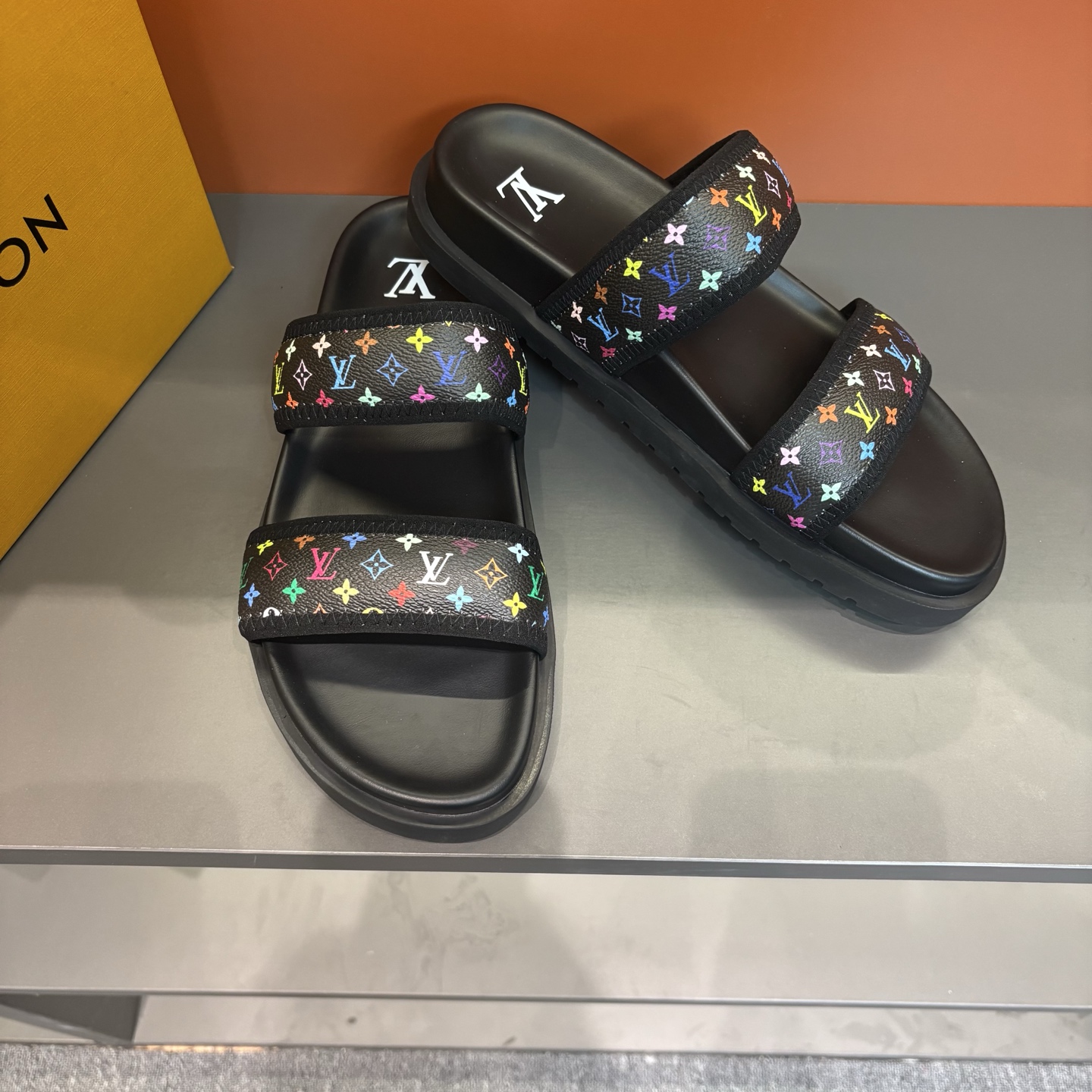 Louis Vuitton Men's Summer Multicolor Monogram Slides Sandals 5 i1745719635700 2285 0 3