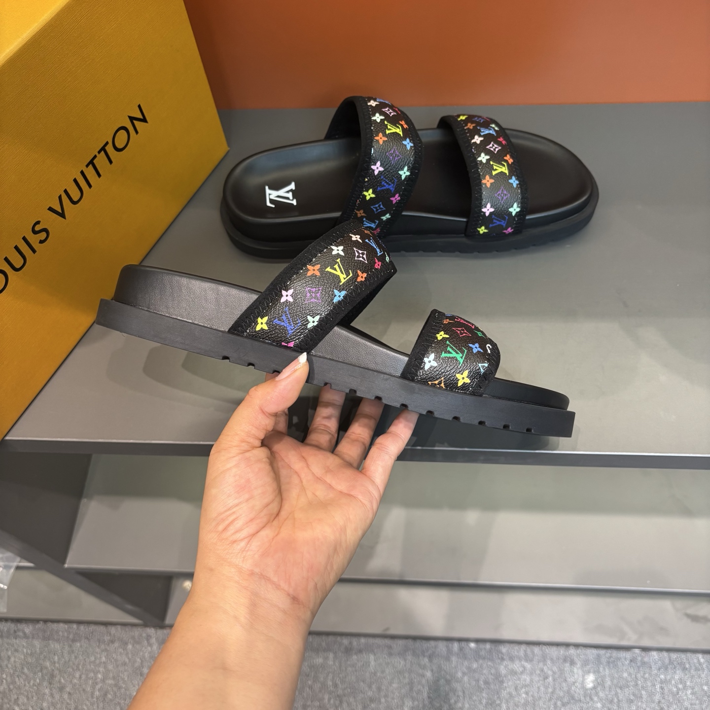 Louis Vuitton Men's Summer Multicolor Monogram Slides Sandals 6 i1745719635820 4480 0 4