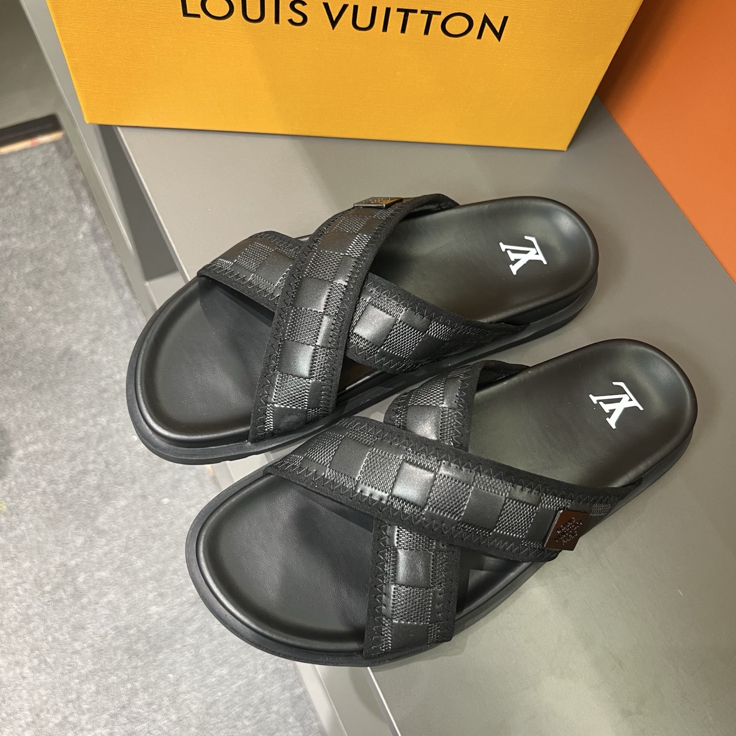 Louis Vuitton Men's Black Summer Sandals Classic Monogram Lightweight Comfort 3 i1747027431888 8623 0 1