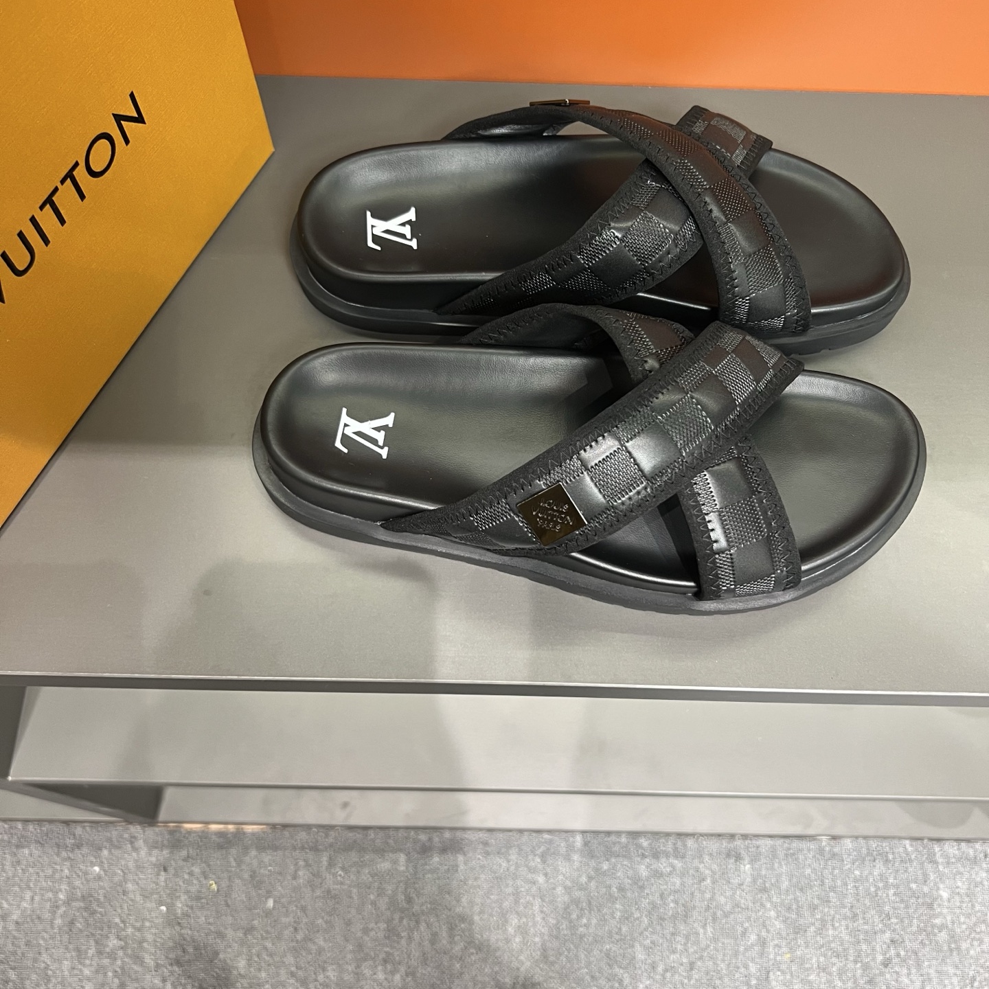 Louis Vuitton Men's Black Summer Sandals Classic Monogram Lightweight Comfort 4 i1747027431976 8287 0 2
