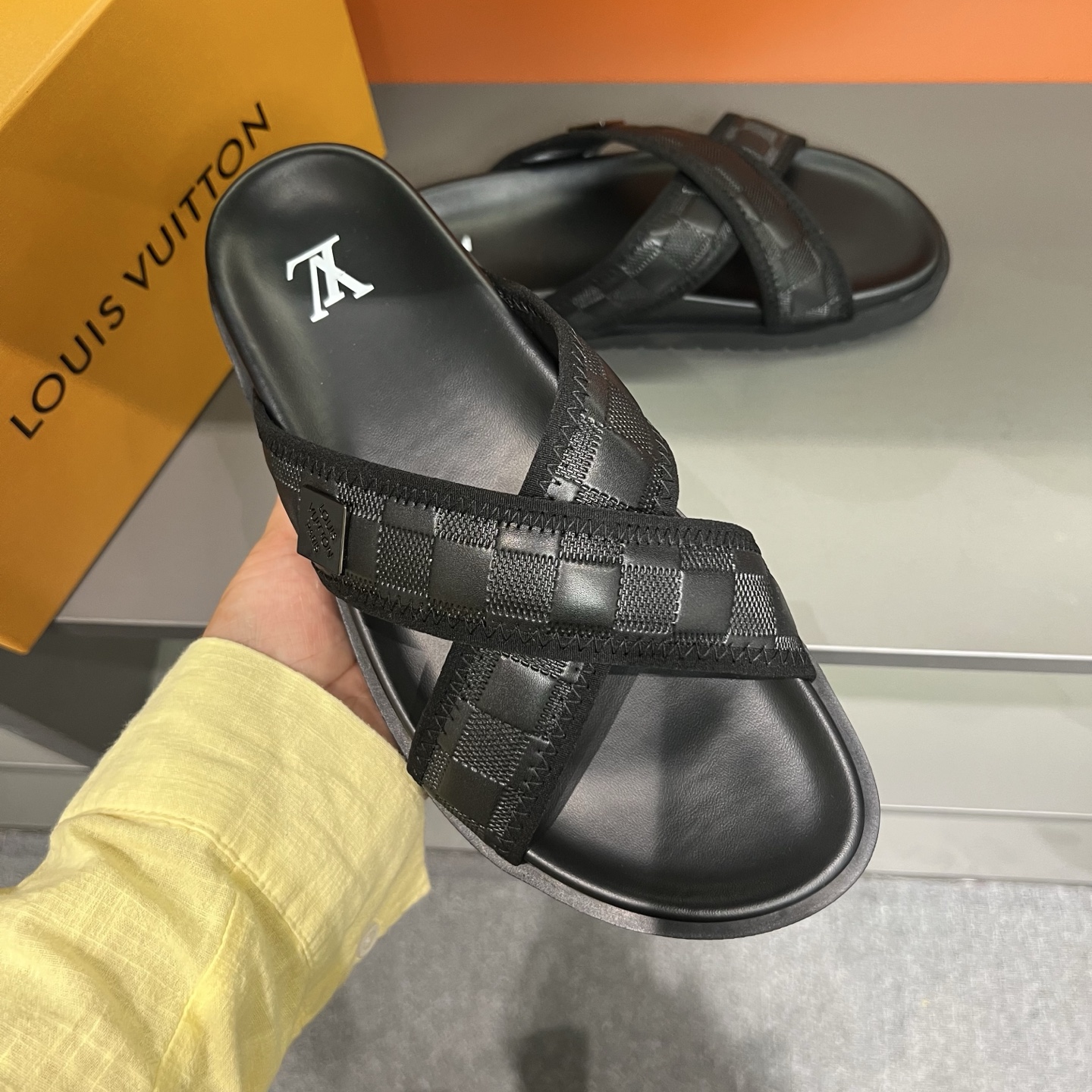 Louis Vuitton Men's Black Summer Sandals Classic Monogram Lightweight Comfort 7 i1747027436263 2559 0 5