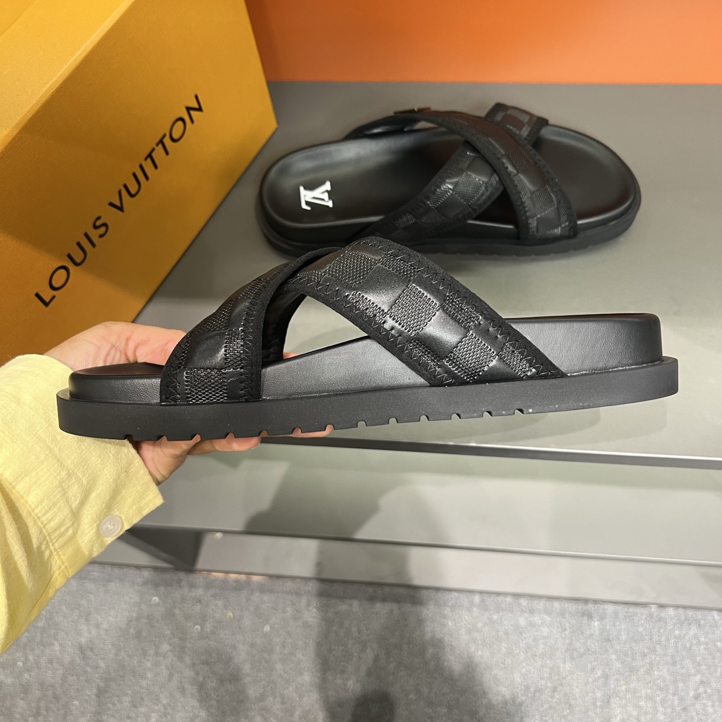 Louis Vuitton Men's Black Summer Sandals Classic Monogram Lightweight Comfort 8 i1747027436268 9864 0 6