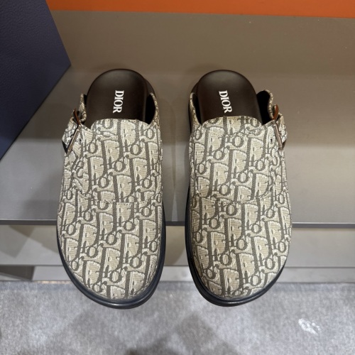 Dior Men's D-Way Sandal in Beige Dior Oblique Fabric 1 Dior Men's D-Way Sandal in Beige Dior Oblique Fabric