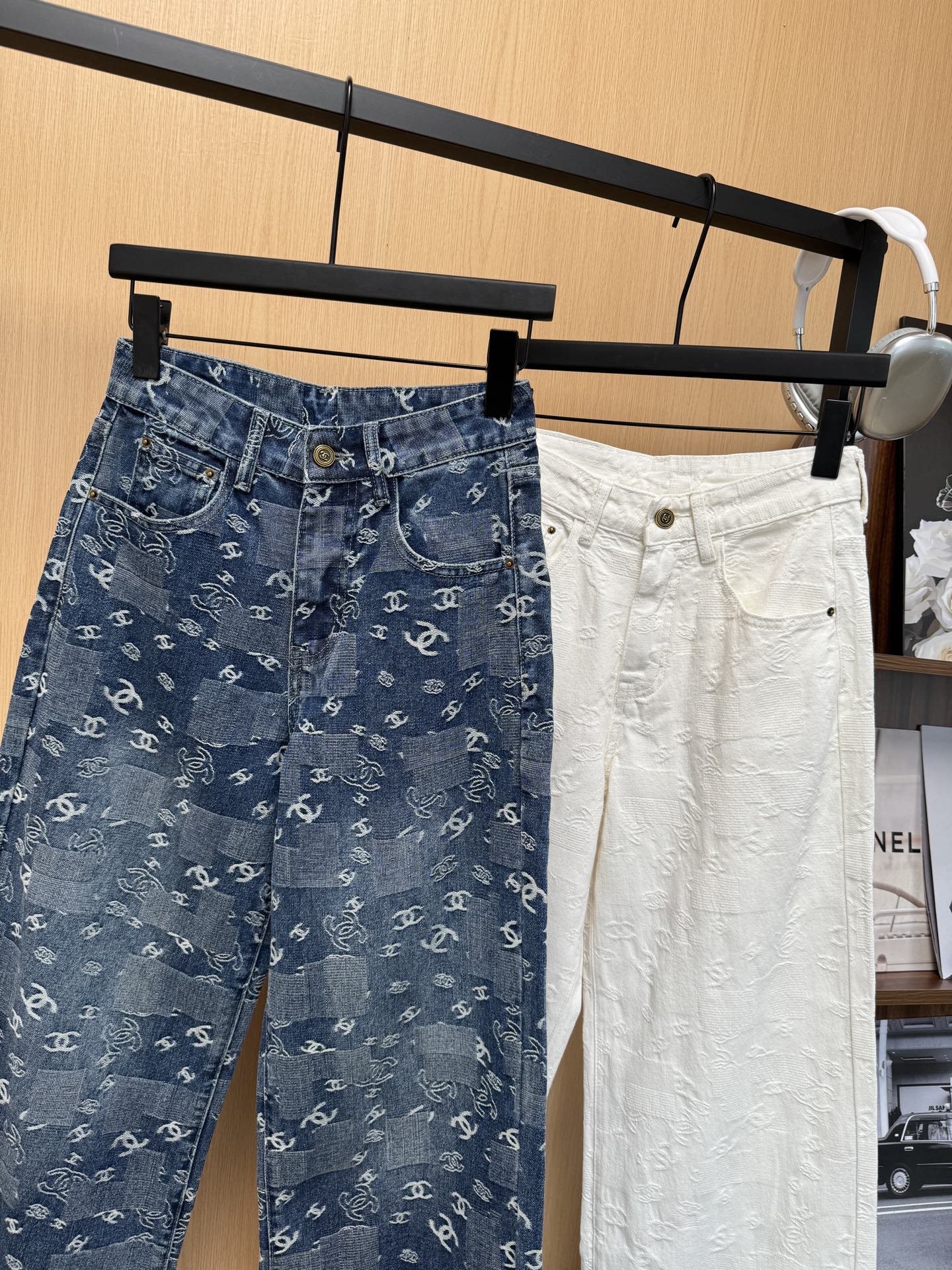 Chanel 25 New Denim Jacquard Straight-Leg Pants with Logo Pattern 3 i1759391775060 9944 0 1