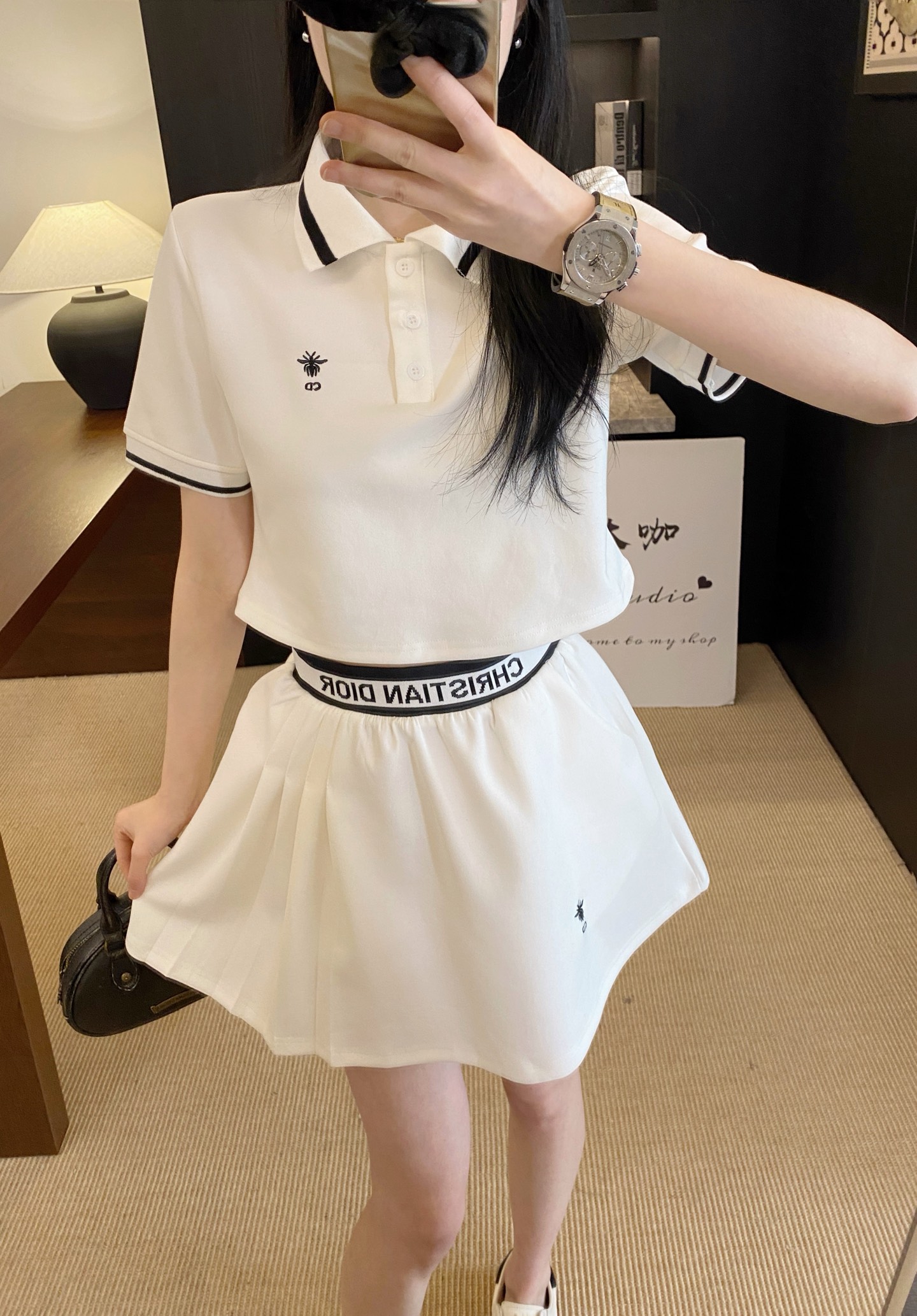 Elegant Women's Two-Piece Polo Shirt and Embroidered Skirt Set 6 i1739609967930 9267 0 4