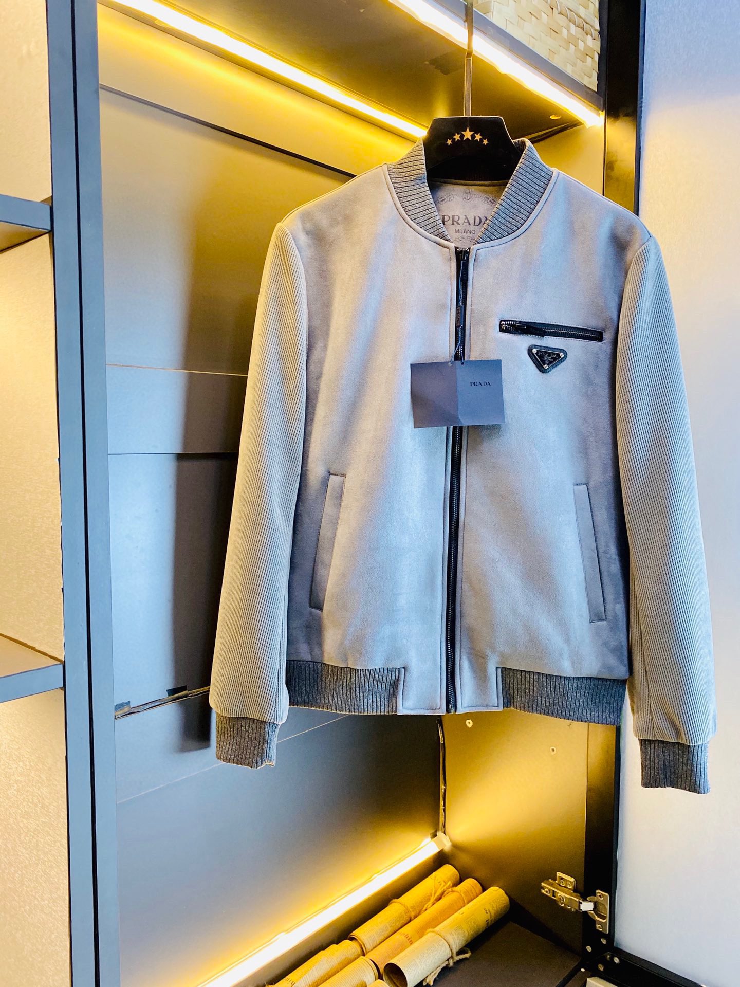 Prada Clothing Coats & Jackets Splicing Deerskin Fashion