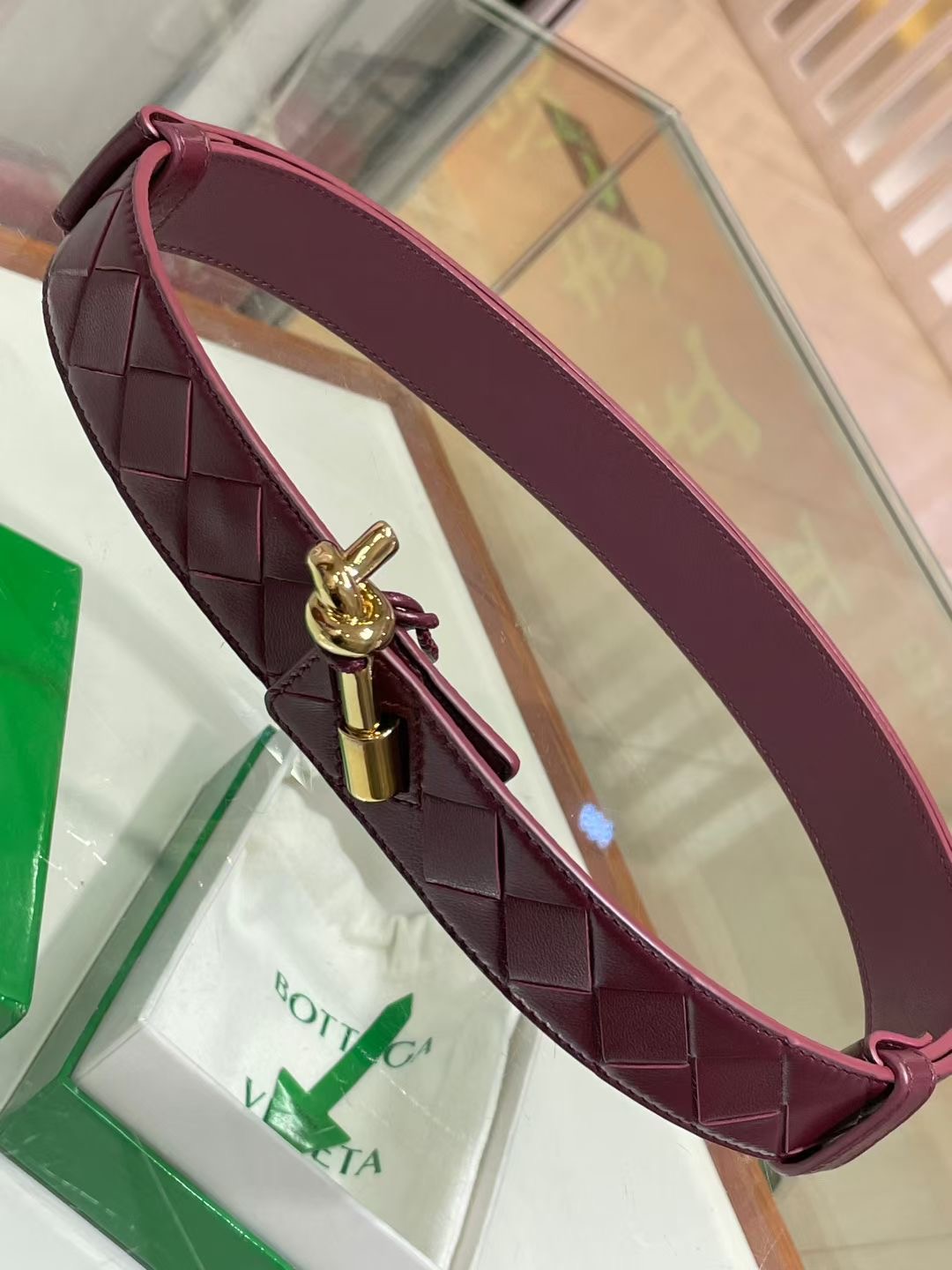 보테가베네타 체크 레트로 여성 벨트 58233