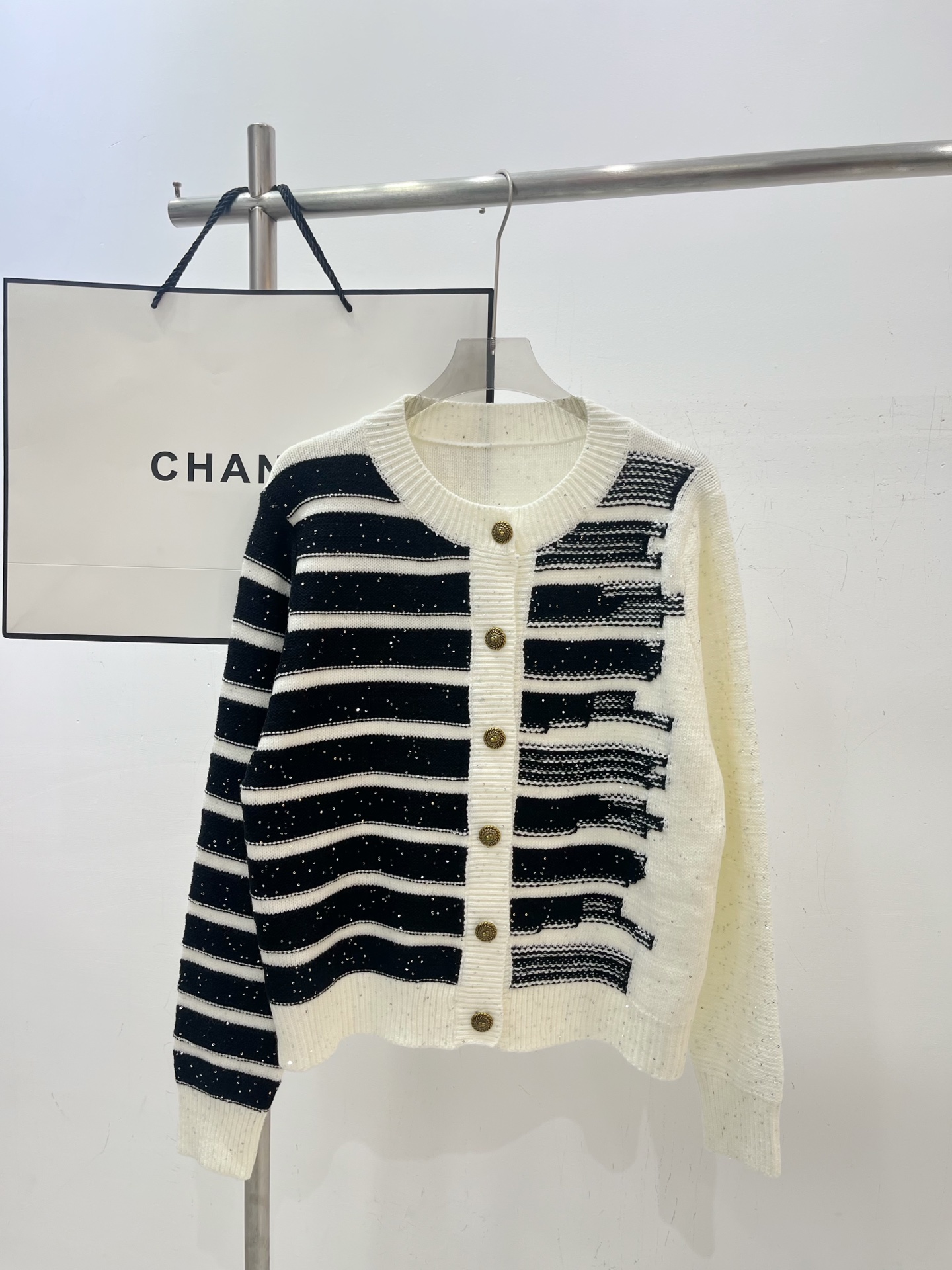 NO:461899,Real photos BA* irregular striped cardigan, alexander wang19860909实拍图BA*不规则条纹开衫,,alexander wang,Women's clothing