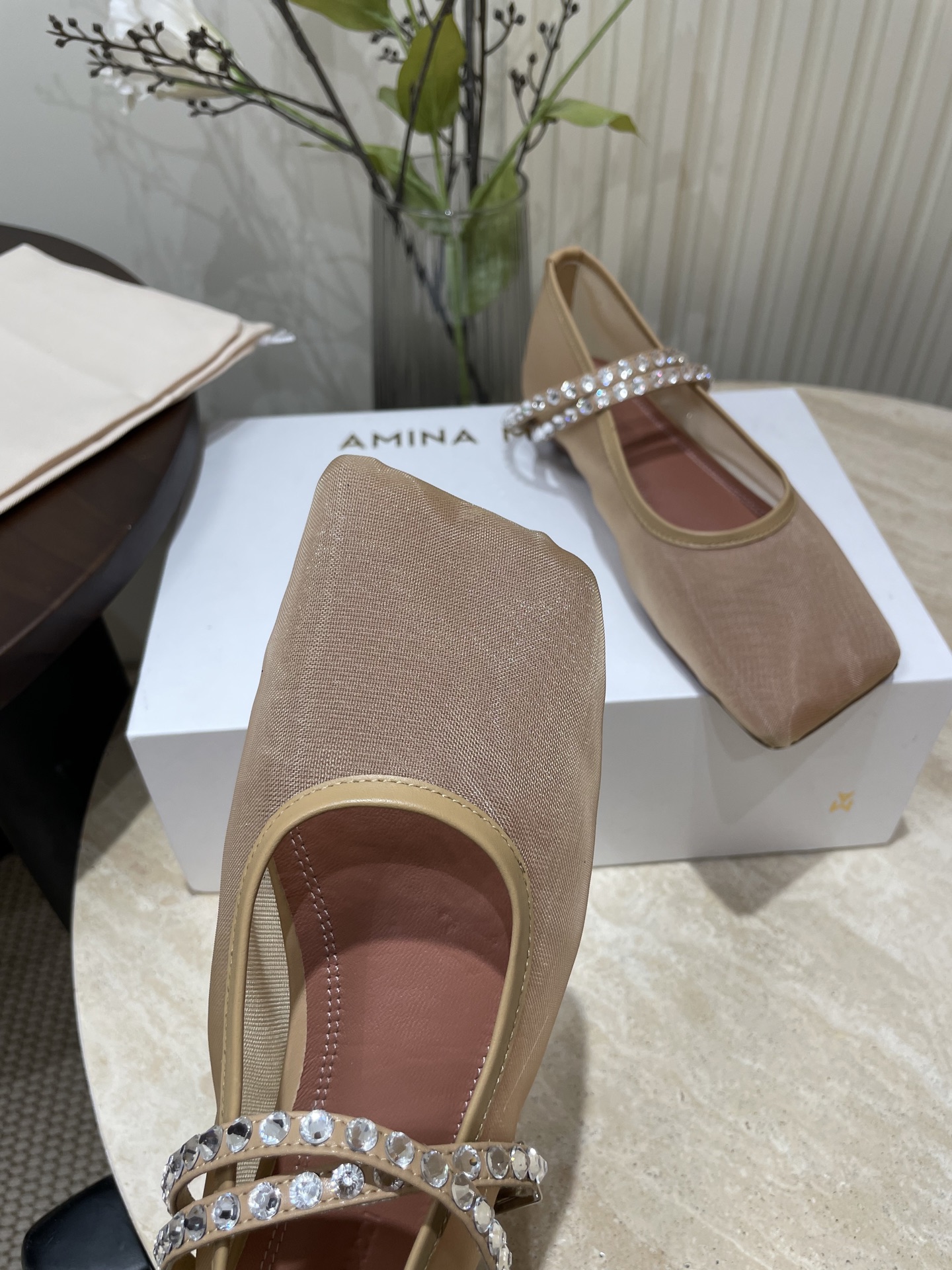 Amina Muaddi French Water-Drilling Ballet Shoes for Spring and Summer Collection - 图片 7