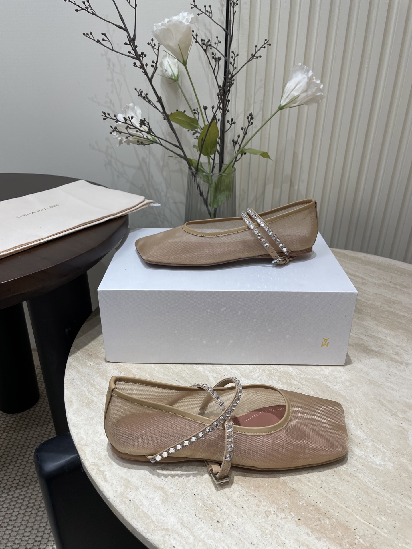 Amina Muaddi French Water-Drilling Ballet Shoes for Spring and Summer Collection - 图片 2