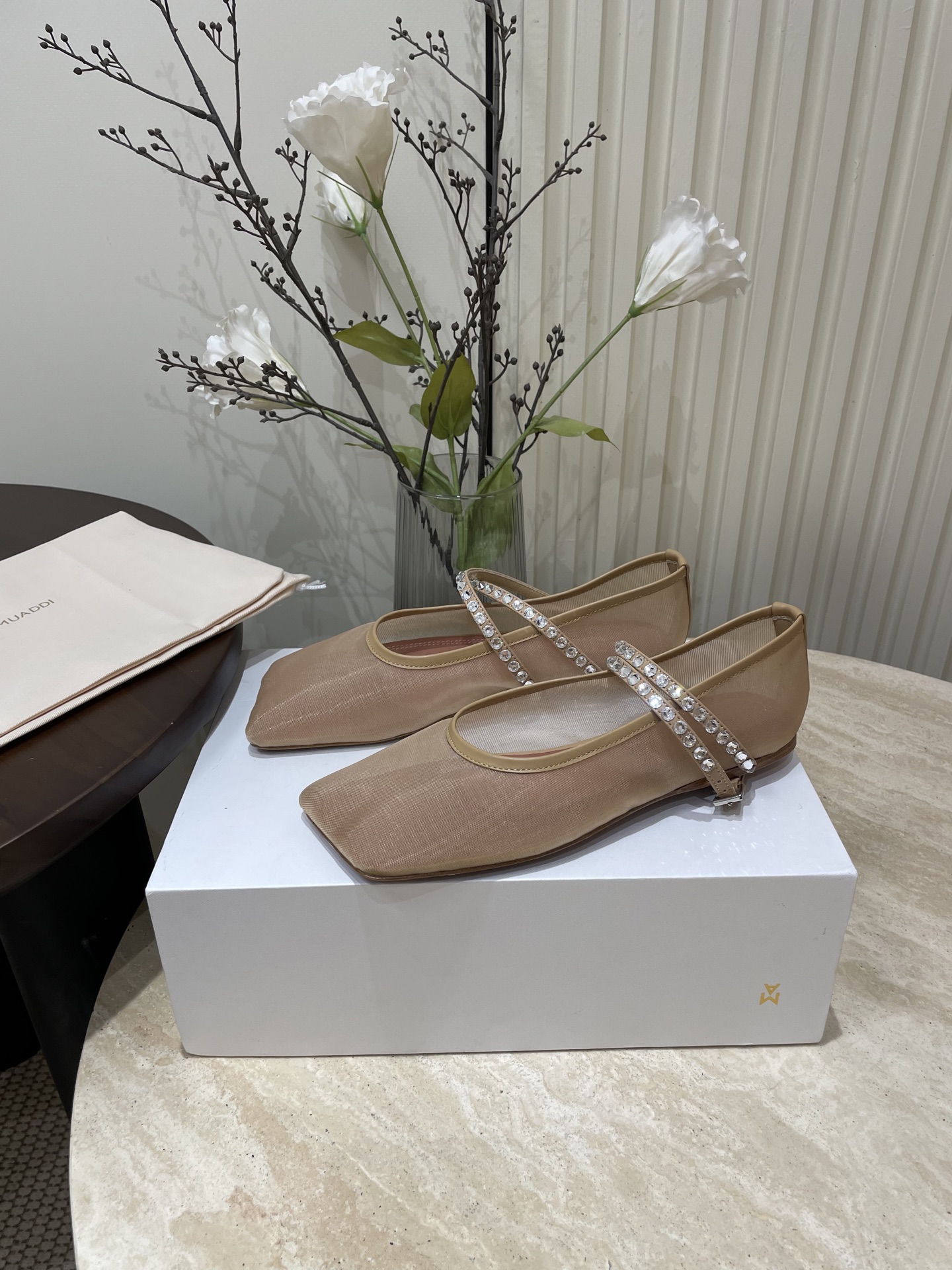 Amina Muaddi French Water-Drilling Ballet Shoes for Spring and Summer Collection - 图片 3