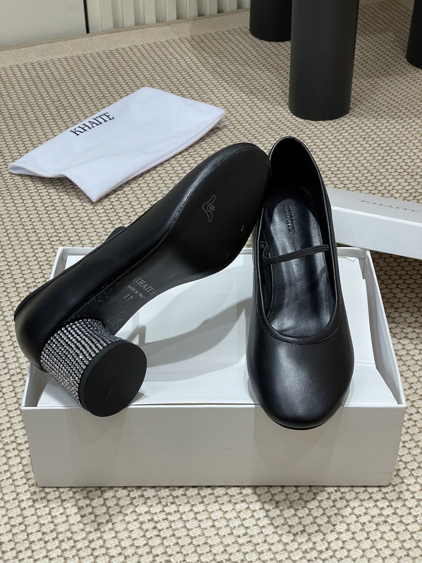 Khaite 25ss Mary Jane’s Slippers: Elegant Style with Flashing Crystal Heels - 图片 6