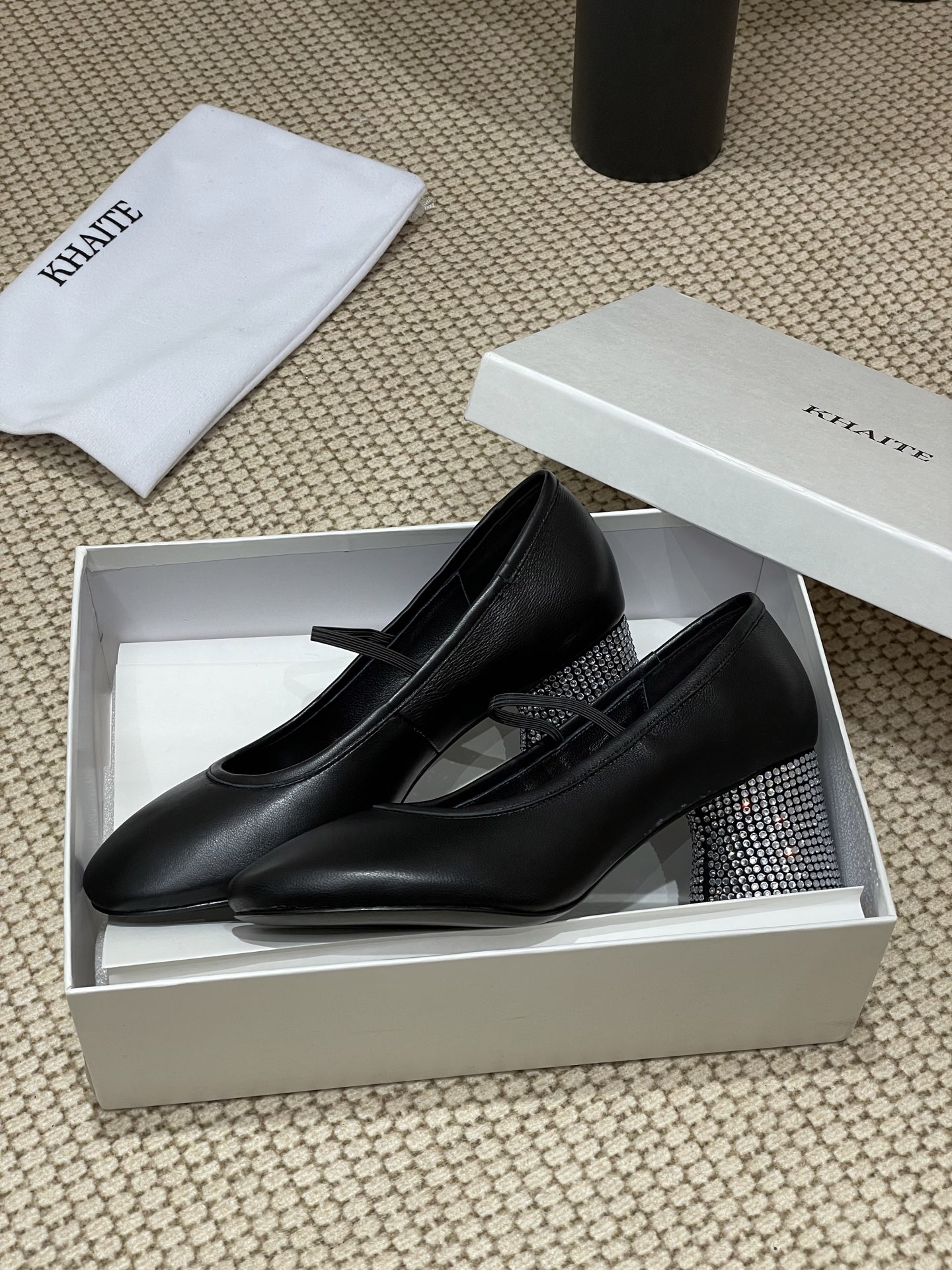 Khaite 25ss Mary Jane’s Slippers: Elegant Style with Flashing Crystal Heels - 图片 4