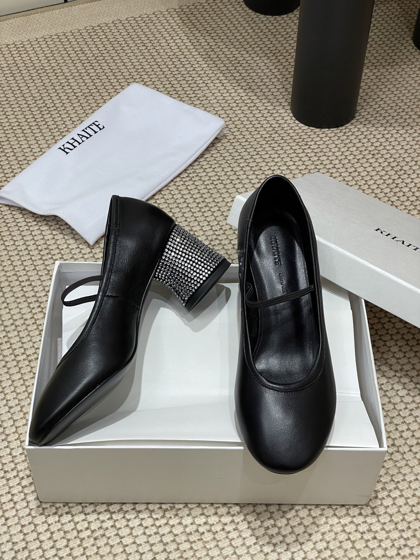 Khaite 25ss Mary Jane’s Slippers: Elegant Style with Flashing Crystal Heels - 图片 5
