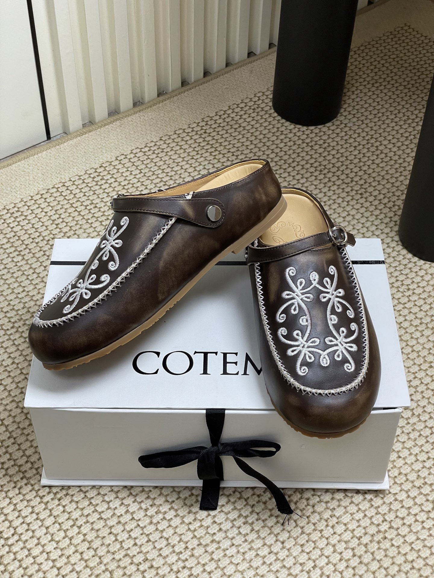 COTEMP Rudeneja Leather Embroidered Clogs - Stylish Mule Slippers 5 i1741992859134 8424 0 4