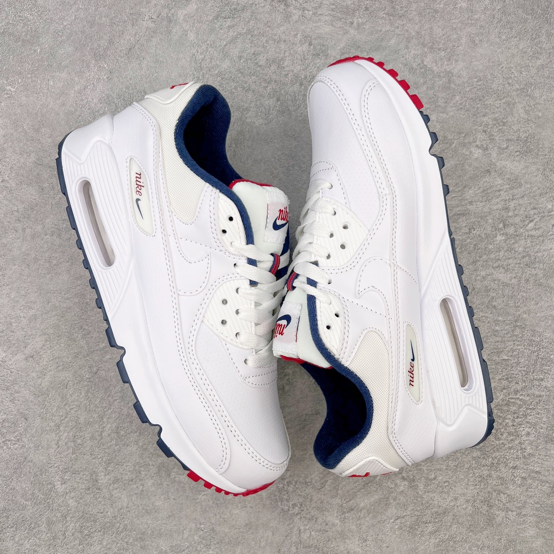 图片[3]-＃MX版 NK Air MAX 90 气垫复古减震跑步鞋 DJ5414-100 经典重温 独家陆续补货 外单专供大厂出品 品质稳定 一百余色 终端操作 Air Max 90于1990年推出 来自Air Max系列 在Air Max 1的基础上改进而得 增加了气垫面积 外型上也更为流线 最特別的就是加入了菱纹塑胶嵌板 为Air Max 90增添了许多潮流气息 皮革鞋面 造就出色耐穿性和支撑力 Max Air缓震配置搭配泡棉中底 令Air Max 90轻盈而舒适 华夫格橡胶外底 铸就Air Max 90非凡的抓地力 而Air Max 90不仅是一双跑鞋 它成功跨越了时间的演进 成为了球鞋文化与潮流圈中最熟为人知的鞋款之一 尺码：36 36.5 37.5 38 38.5 39 40 40.5 41 42 42.5 43 44 44.5 45-选品中心