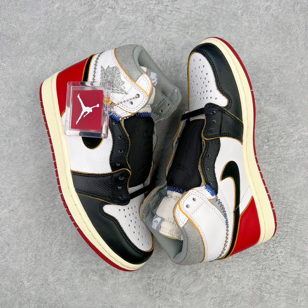 图片[3]-零售💰520 ＃PK4.0 Union x Air Jordan AJ1 Retro High NRG 联名四色拼接黑白红 BV1300-106 原盒原配 原厂拉帮工艺 针距密度一致 全新升级网板中底 原楦原纸板开发 后跟弧度收口自然不对折 极致一眼正品既视感 原厂皮料 进口玻璃冲刀皮料裁剪零毛边 承诺百分百一致原鞋 全鞋电脑针车工艺 鞋面清洁度最高QC检验标准 控制溢胶 飞翼3D高频深度立体 鞋盒、防尘纸  均采购来自原厂 SIZE：36 36.5 37.5 38 38.5 39 40 40.5 41 42 42.5 43 44 44.5 45 46 47.5 编码：by5936020-运动鞋