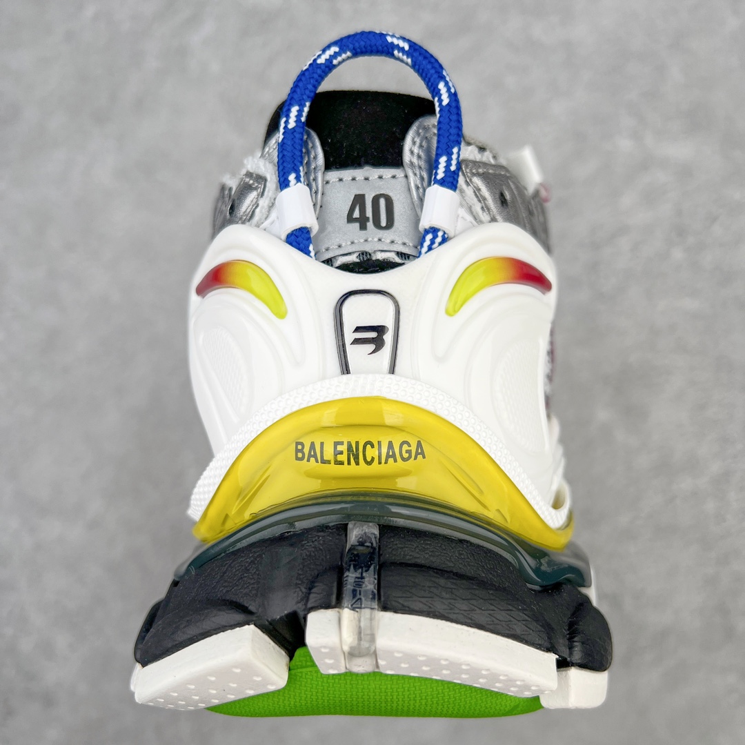 图片[8]-💰460 ＃VG零售版 BALENCIAGA Runner Sneaker 巴黎世家七代慢跑系列低帮复古野跑潮流运动鞋老爹鞋 尼龙和网布材质 磨损效果 鞋头边缘印有尺码 背面浮印尺码 外侧印有跑者徽标 鞋舌刺绣 Balenciaga 品牌标识 鞋跟背面 Balenciaga品牌标识 材质采用65%聚氨酯、35%聚酯纤维 全新 Runner 鞋型轮廓借鉴于 2000 年初的复古线条 搭载大网眼面料制成鞋面基础，由粉色、白色尼龍与橡胶质地覆盖鞋面诠释线条感 当中透过几道手缝线与折损痕更是精准的掌握历经时间淬炼的破旧痕迹 延续其手法至鞋领、鞋跟、鞋带、中底等部分均饰有破损及脏污之貌 尤其是鞋领处与鞋带孔眼条更是采用不规则做旧技术将内容物泡棉随机露出 尺码：35 36 37 38 39 40 41 42 43 44 45 46 编码：by5936030-运动鞋