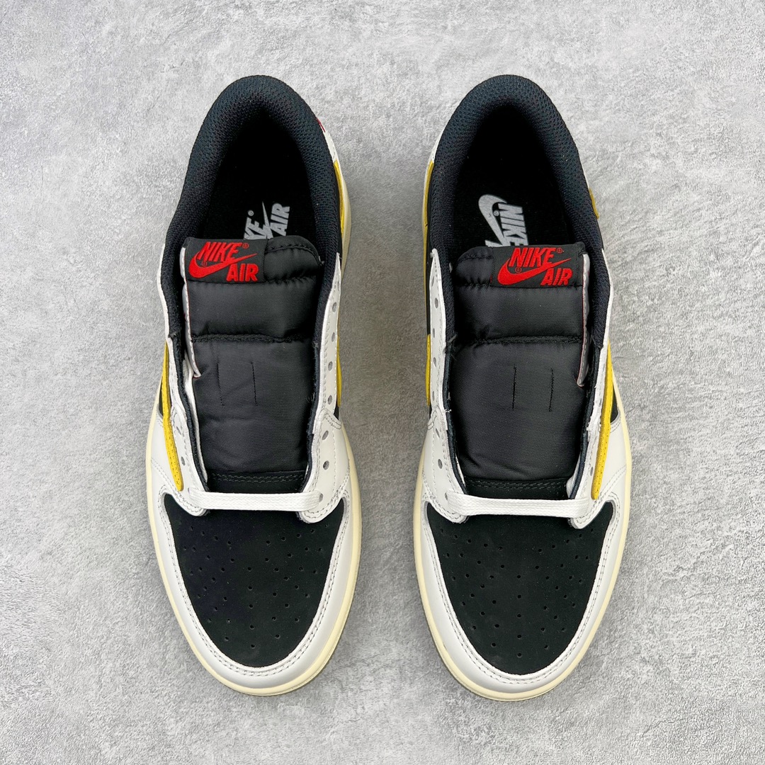 图片[2]-＃KZ神版莞产 Travis Scott x Fragment x Air Jordan AJ1 Low OG SP 三方联名闪电倒钩黑白黄低帮 DM7866-982 全系列配色 外贸特供批次 新配色不断更新开发 市场中端王者 全套原纸板楦头开发 确保原汁原味 完美呈现一代版型 一比一鞋头弧度高度鞋身弧度 此版本只针对中端市场 细节品控鞋型随意秒杀市面同价位 鞋型完美 不臃肿别扭 头层皮料加持 用料绝不含糊 进口玻璃冲刀皮料裁剪零毛边 电脑针车工艺 超高鞋面清洁度 最高QC检验标准 控制溢胶瑕疵 原盒原配 飞翼3D高频深度立体 工艺方面大到整体鞋型 漏斗收腰 底线拉帮 LOGO立体程度 小到针眼排布 载片对称 冲孔效果 鞋标规范 鞋垫背胶等等 无一不是口碑收割 每双都是一个回头客 尺码：36 36.5 37.5 38 38.5 39 40 40.5 41 42 42.5 43 44 44.5 45 46 47.5-选品中心