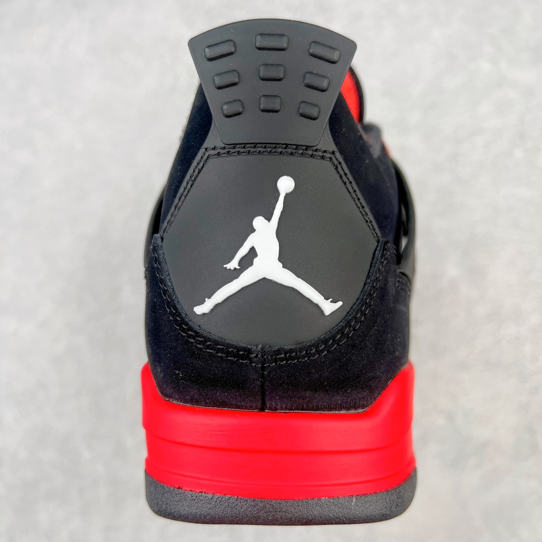 图片[8]-💰460 ＃GX Air Jordan AJ4 Retro \”Red Thunder\” 黑红雷电 CT8527-016 圈内最强四代 独家外贸特供尺码含 45.5 49.5 50.5 耗时半年巨作 全套原纸板楦头开发 原厂特供皮料加持 确保原汁原味 完美呈现四代版型 一比一鞋头弧度高度鞋身弧度 数据细节工艺流程均保持原鞋一致 原厂TPU网格鞋带扣 正确内里网布 菱角分明不变形无多余毛边 柔软性质感一致于原鞋 市场唯一原厂鞋扣模具 背面可见隐藏注塑口 原厂织唛标 原厂飞人电绣工艺 尾指中部跳三针 独家绑鞋带手法 印刷中底布 四线拉帮 米色美纹纸贴合固定 进口港宝加持 后跟自然饱满 全鞋荧光划线卡点 追求极致完美 每一双都是工艺品 多重QC质检 超越公司货的品控标准 实实在在的免检产品 尺码：40 40.5 41 42 42.5 43 44 44.5 45 45.5 46 47.5 48.5 49.5 50.5 编码：by5936030-运动鞋