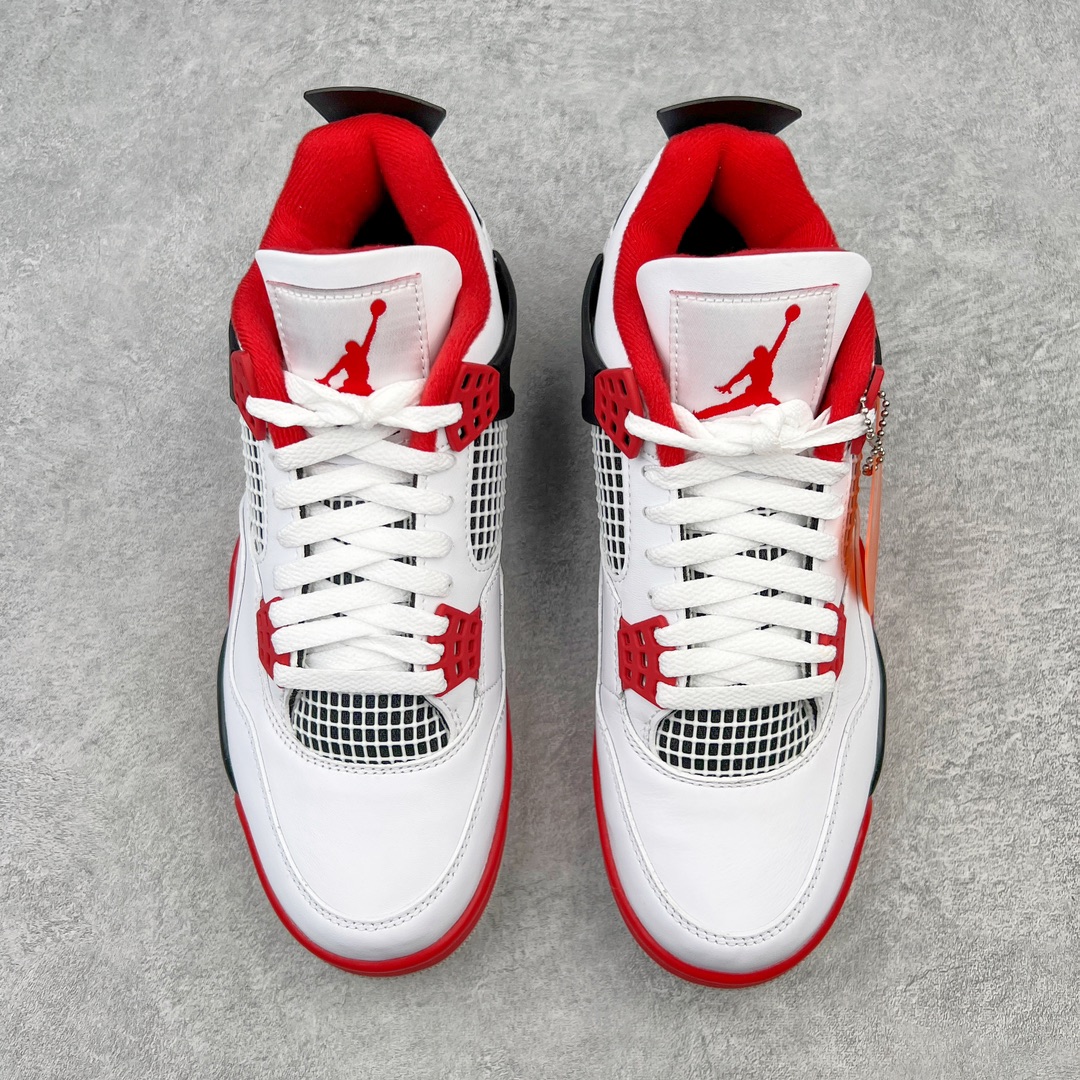 图片[2]-零售💰250 ＃GX/绿X 纯原福利‼Air Jordan AJ4 Retro \”Fire Red\” 火焰红 DC7770-160 圈内最强四代 独家外贸特供尺码含 45.5 49.5 50.5 耗时半年巨作 全套原纸板楦头开发 原厂特供皮料加持 确保原汁原味 完美呈现四代版型 一比一鞋头弧度高度鞋身弧度 数据细节工艺流程均保持原鞋一致 原厂TPU网格鞋带扣 正确内里网布 菱角分明不变形无多余毛边 柔软性质感一致于原鞋 市场唯一原厂鞋扣模具 背面可见隐藏注塑口 原厂织唛标 原厂飞人电绣工艺 尾指中部跳三针 独家绑鞋带手法 印刷中底布 四线拉帮 米色美纹纸贴合固定 进口港宝加持 后跟自然饱满 全鞋荧光划线卡点 追求极致完美 每一双都是工艺品 多重QC质检 超越公司货的品控标准 实实在在的免检产品 尺码：40 40.5 41 42 42.5 43 44 44.5 45 45.5 46 47.5 48.5 49.5 50.5 编码：by2936050-运动鞋