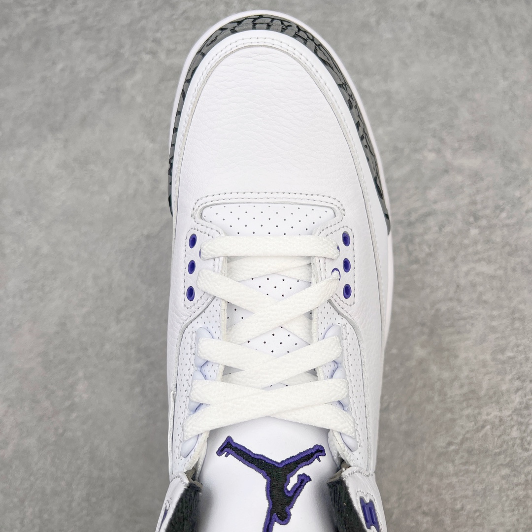 图片[4]-💰390 ＃Lw纯原 Air Jordan AJ3 Retro 白紫 CT8532-105 圈内最强三代系列 匠心打造 开发时长超过半年 目前可过各类鉴定或无法鉴定 裸鞋随便操作 全套原纸板楦头开发 原厂大底磨具加持立体防滑纹理 原装可视Air Sole气垫 原汁原味最完美的三代版型 唯一正确鞋头趴度弧度高度鞋身腰线 原厂TPU彩虹扎染后跟饰片 正确内里反口里网布 皮料菱角分明不变形无多余毛边 广东原厂zp同批次手工大底描漆拉丝 市场唯一原厂鞋扣模具 原厂织唛标 原厂飞人电绣工艺 尾指中部跳三针 独家绑鞋带手法 印刷中底布 四线拉帮 米色美纹纸贴合固定 进口港宝加持 后跟自然饱满 全鞋荧光划线卡点 追求极致完美 每一双都是工艺品 多重QC质检 超越公司货的品控标准 实实在在的免检产品 SIZE：36 36.5 37.5 38 38.5 39 40 40.5 41 42 42.5 43 44 44.5 45 45.5 46 47.5 48.5 编码：by4936060-运动鞋