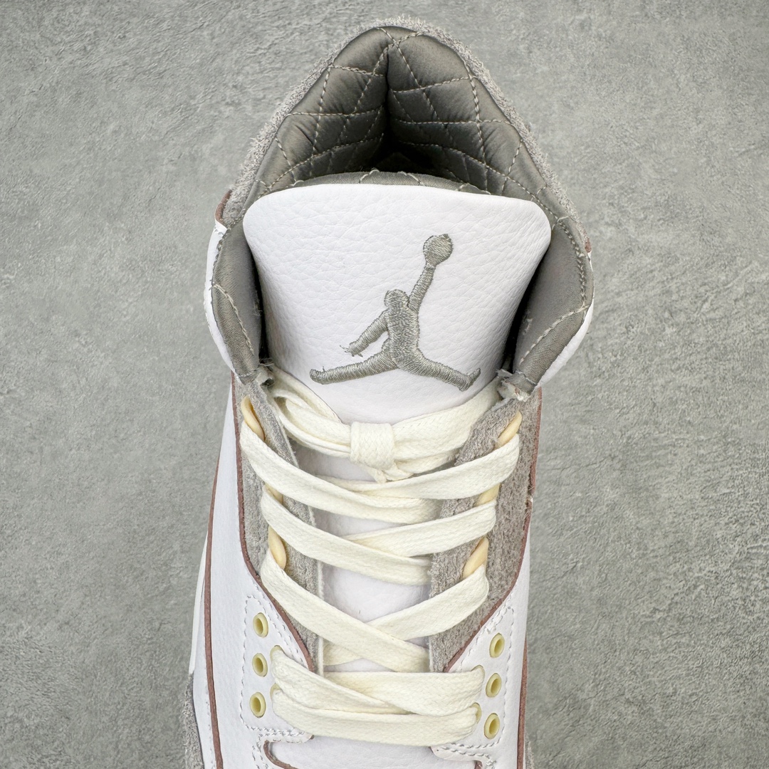 图片[5]-💰130 ＃PB版 福利特价‼A Ma Maniére x Air Jordan AJ3 Retro AMM联名白紫灰 DH3434-110 市场中端王者 全套原纸板楦头开发 原厂大底磨具加持立体防滑纹理 原装可视Air Sole气垫 原汁原味最完美的三代版型 唯一正确鞋头趴度弧度高度鞋身腰线 此版本只针对中端市场 皮料材质有所更替 其他数据细节工艺流程均保持一致 绝不口嗨 细节品控鞋型随意秒杀市面3XX 4XX 原厂TPU后跟饰片 正确内里反口里网布 皮料菱角分明不变形无多余毛边 正确手工大底描漆拉丝 市场唯一原厂鞋扣模具 原厂织唛标 原厂飞人电绣工艺 尾指中部跳三针 独家绑鞋带手法 印刷中底布 四线拉帮 米色美纹纸贴合固定 进口港宝加持 后跟自然饱满 全鞋荧光划线卡点 追求极致完美 每一双都是工艺品 多重QC质检 超越公司货的品控标准 实实在在的免检产品 尺码：40 40.5 41 42 42.5 43 44 44.5 45 45.5 46 47.5 编码：by2936000-运动鞋