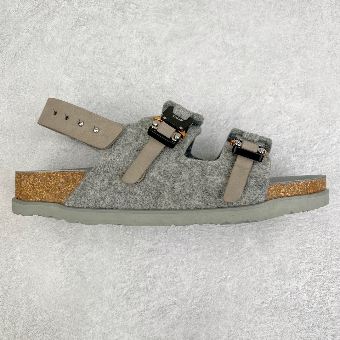 纯原福利️DiorxBirkenstockArizona迪奥联名勃肯皮革绒面双扣时尚凉鞋牛皮绒面革质地柔