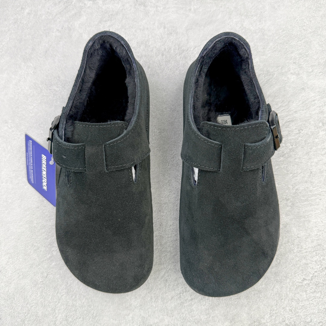 图片[2]-＃DG纯原福利 Birkenstock London 系列勃肯皮革绒面双扣时尚休闲平底鞋加绒版 牛皮绒面革质地柔软 搭配可调节鞋扣提升穿着舒适度 人体工学设计分散脚部压力 保护脚踝 软木乳胶鞋床具有一定的收缩性 长时间穿着后能贴合脚型 EVA鞋底回弹性和抗张性力高 具有良好的防震、缓冲性 四季皆宜 柔软的鞋床采用额外的泡沫缓冲层 提供额外的舒适感和全天支撑 全网独家首发 源于德国的严谨工艺 牛巴戎面 中层松木 EVA 三层组合大底 优质牛皮面料五金扣 出口订单 尺码：35-选品中心