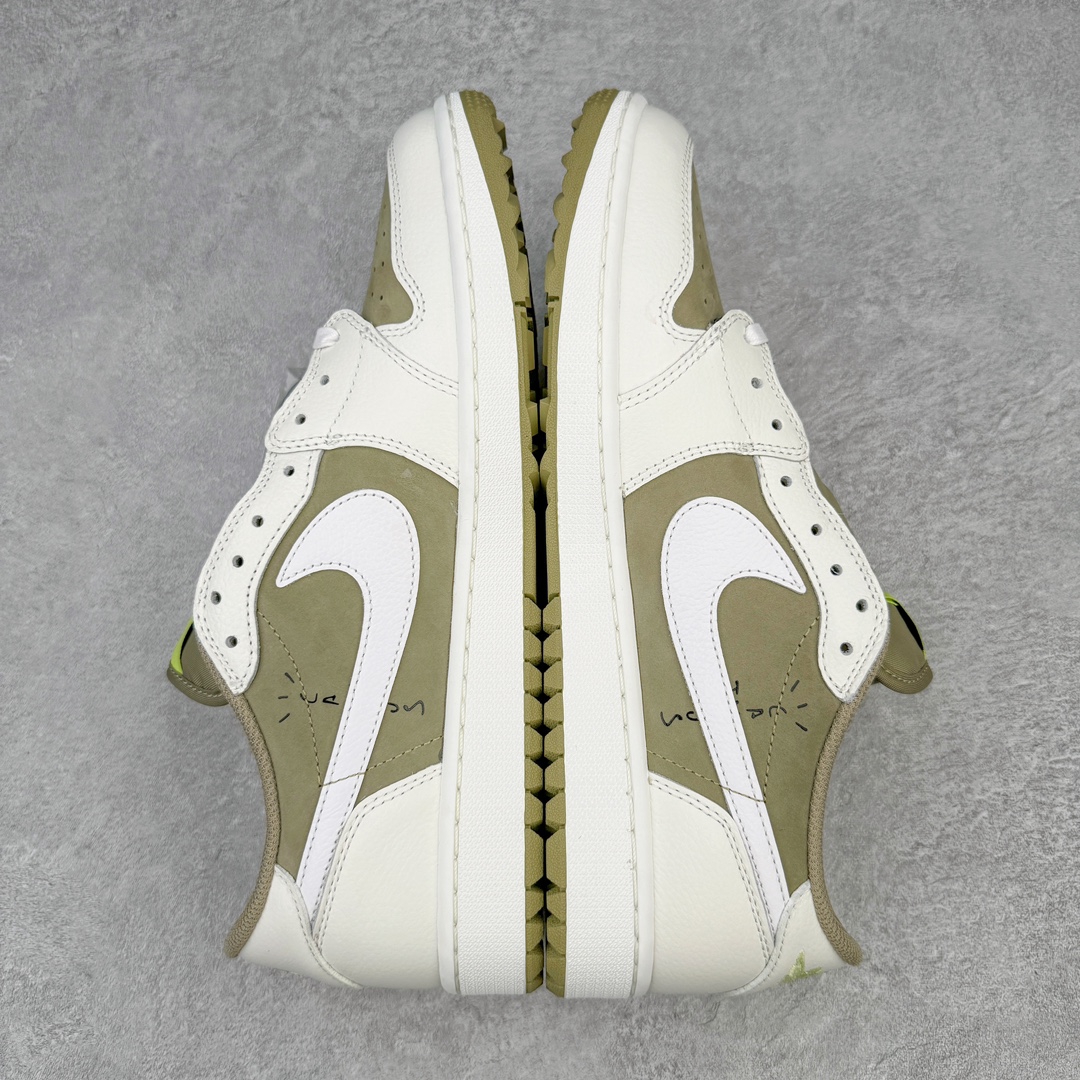 图片[5]-＃DF纯原特价 Travis Scott x Air Jordan AJ1 Low Golf \\\”Olive\\\” TS联名倒钩高尔夫低帮6.0 FZ3124-200 原盒原配 原厂拉帮工艺 针距密度一致 全新升级网板中底 原楦原纸板开发 后跟弧度收口自然不对折 极致一眼正品既视感 原厂皮料 进口玻璃冲刀皮料裁剪零毛边 承诺百分百一致原鞋 全鞋电脑针车工艺 鞋面清洁度最高QC检验标准 控制溢胶 飞翼3D高频深度立体 鞋盒、防尘纸 均采购来自原厂 尺码：36 36.5 37.5 38 38.5 39 40 40.5 41 42 42.5 43 44 44.5 45 46 47.5-选品中心